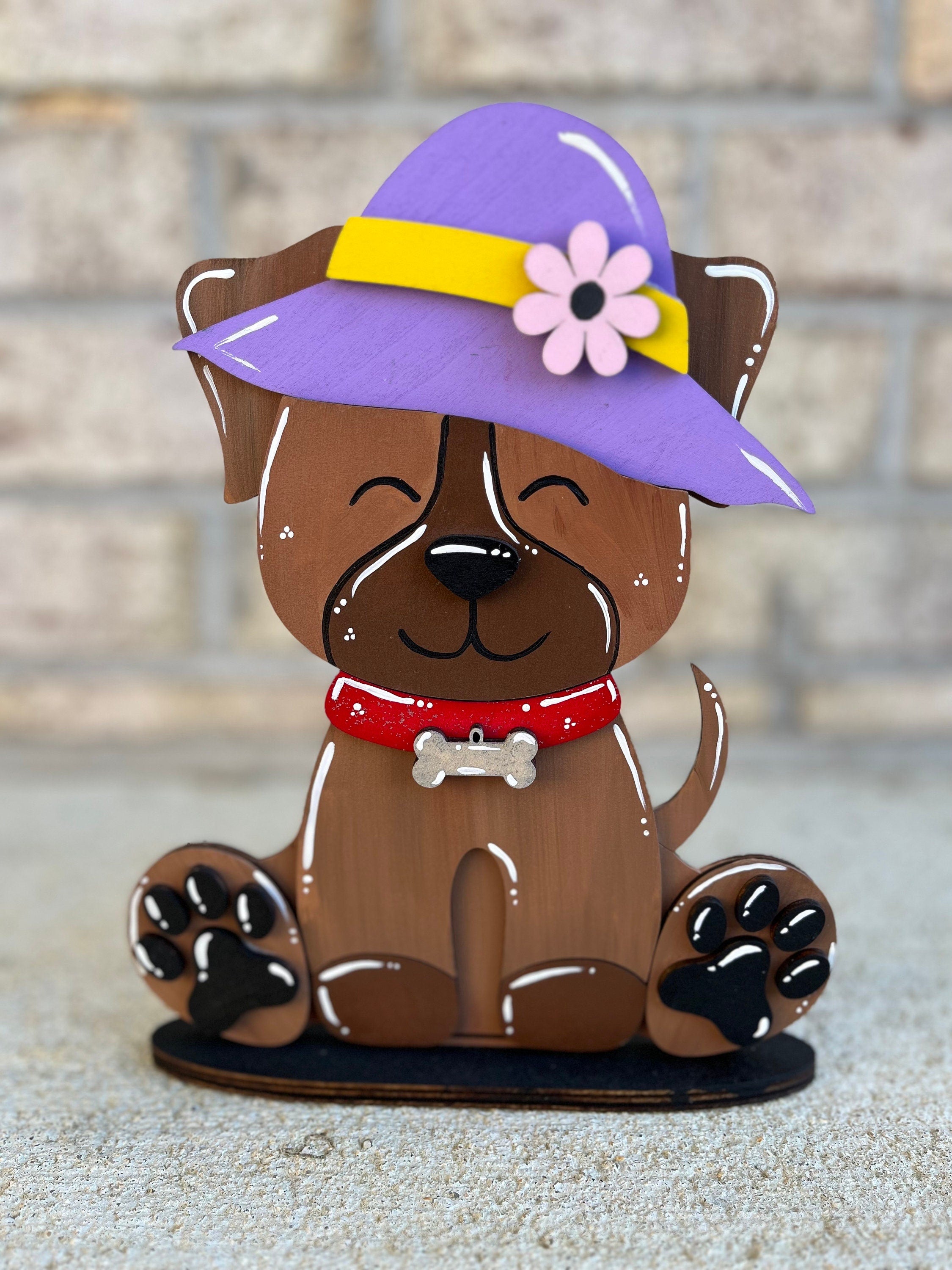 Dog Interchangeable Desk Buddy with Seasonal and Holiday Hats