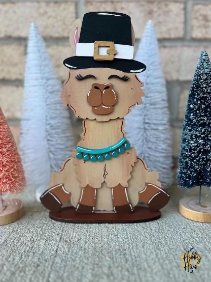 Festive Llama Shelf Table Desk Decor with Interchangeable Hats