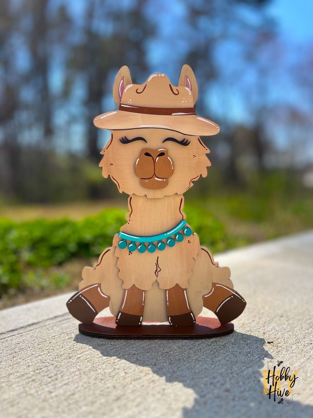 Festive Llama Shelf Table Desk Decor with Interchangeable Hats