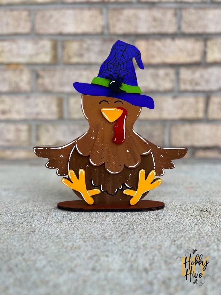 Paint Your Own Chicken or Turkey Interchangeable Sign with Seasonal Hats