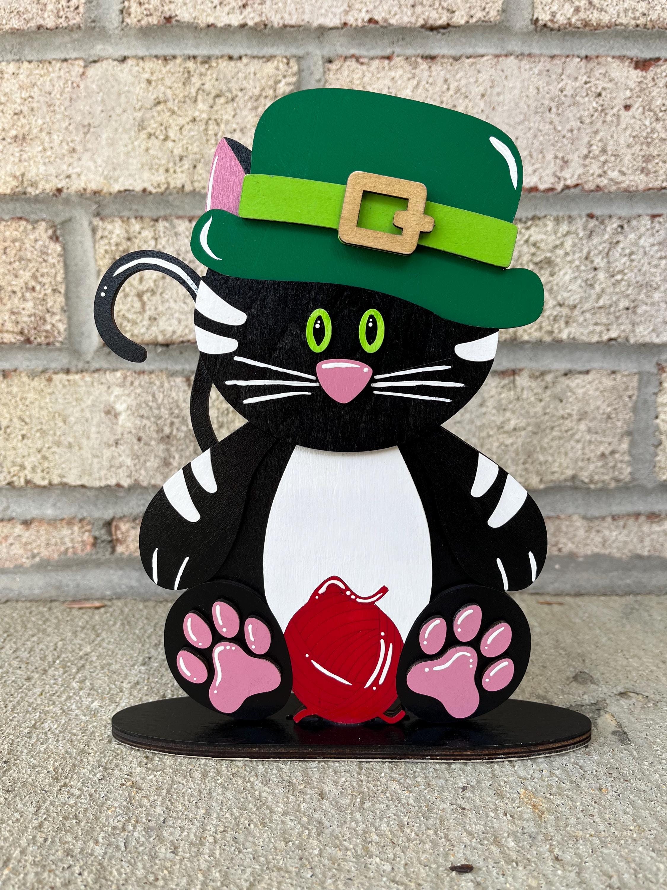 Cat Desk Buddy with Interchangeable Seasonal Hats