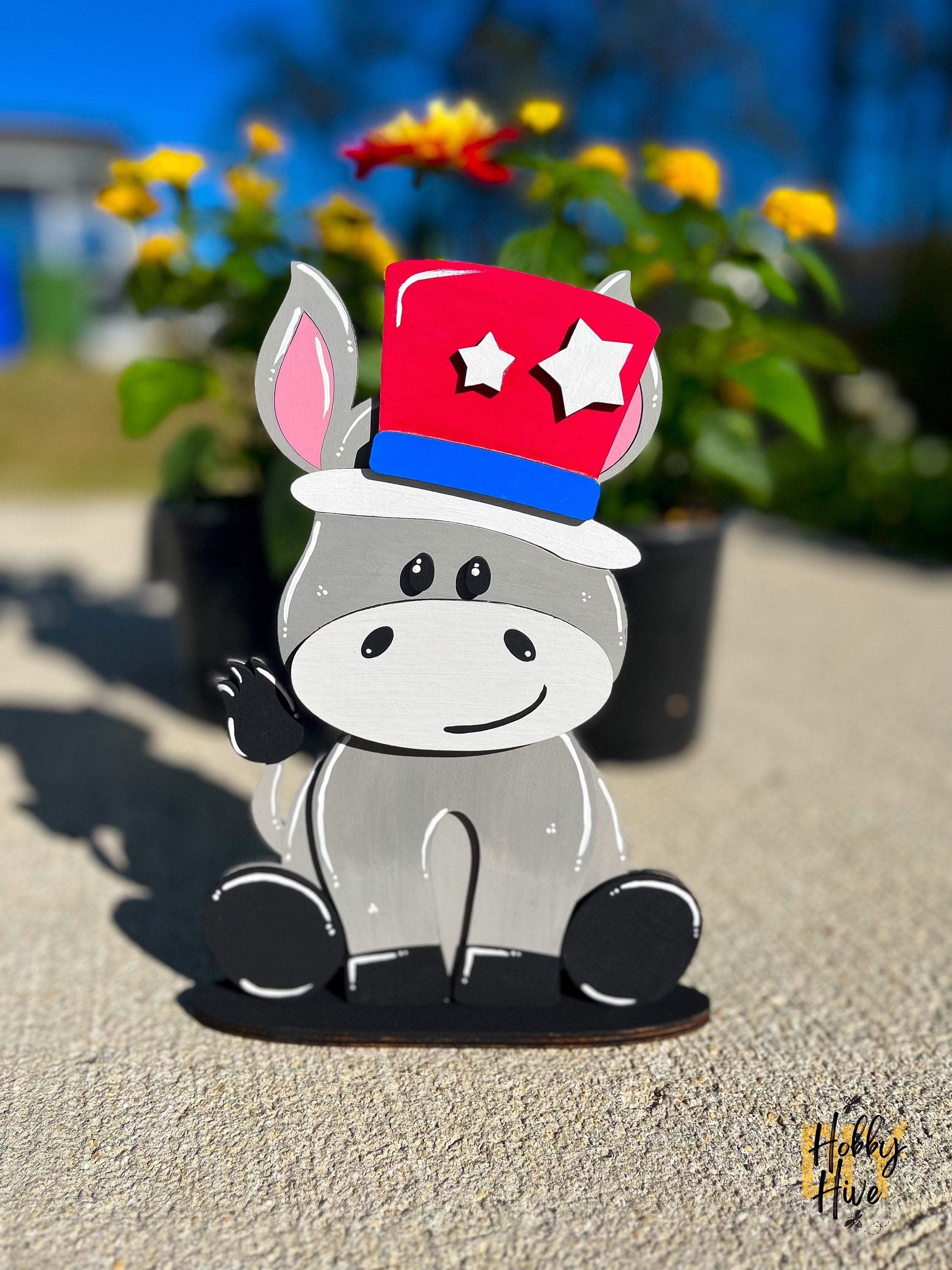 Donkey Desk Buddy with Seasonal Hats