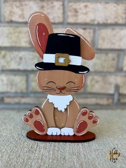 Bunny Desk Buddy with Interchangeable Seasonal Hats