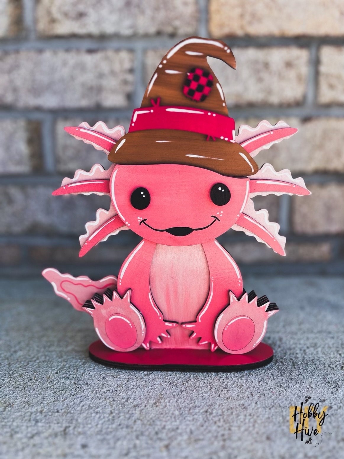 Axolotl Desk Buddy with Interchangeable Hats