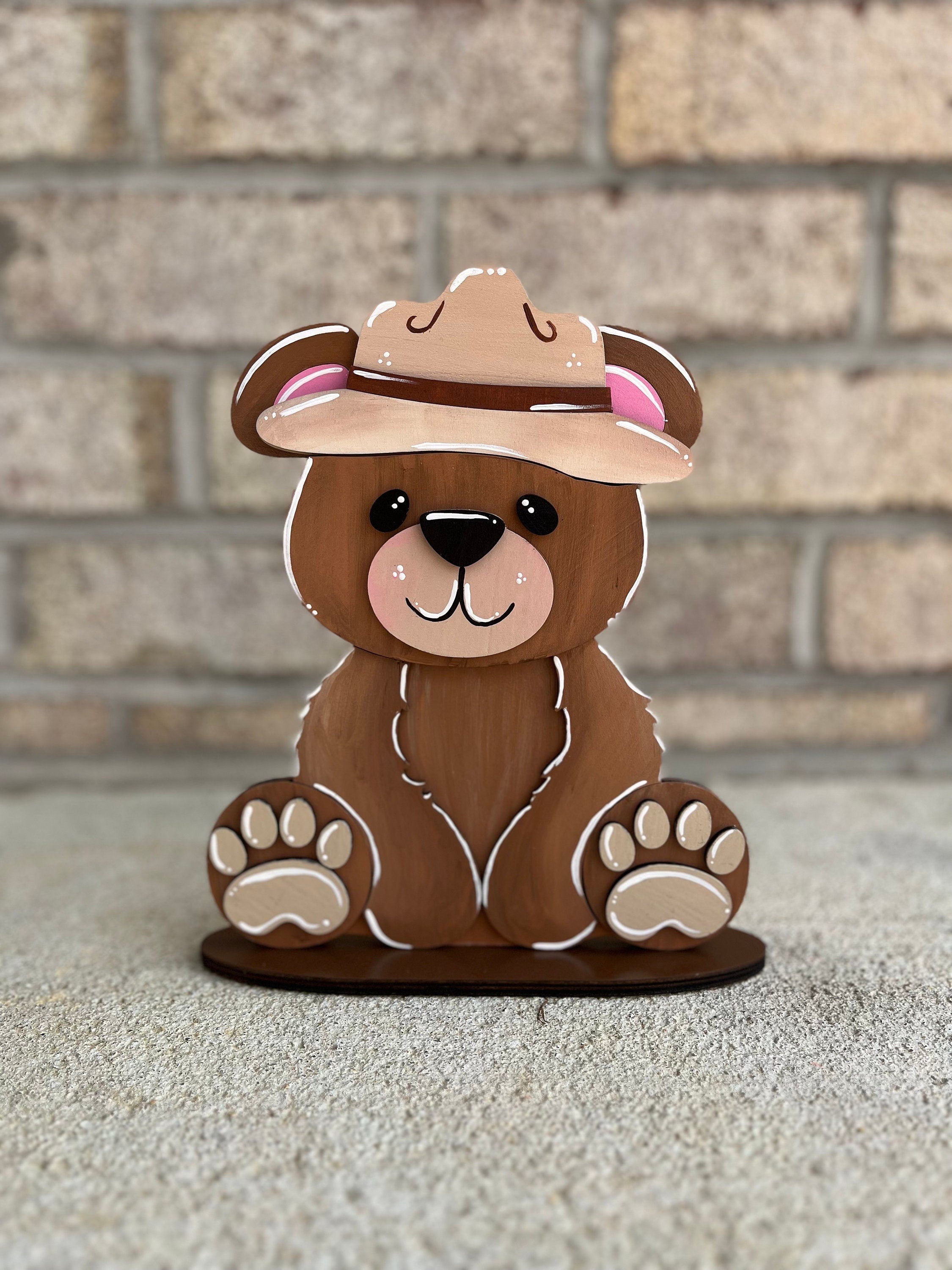 Woodland Bear Sign with Interchangeable Seasonal Hats