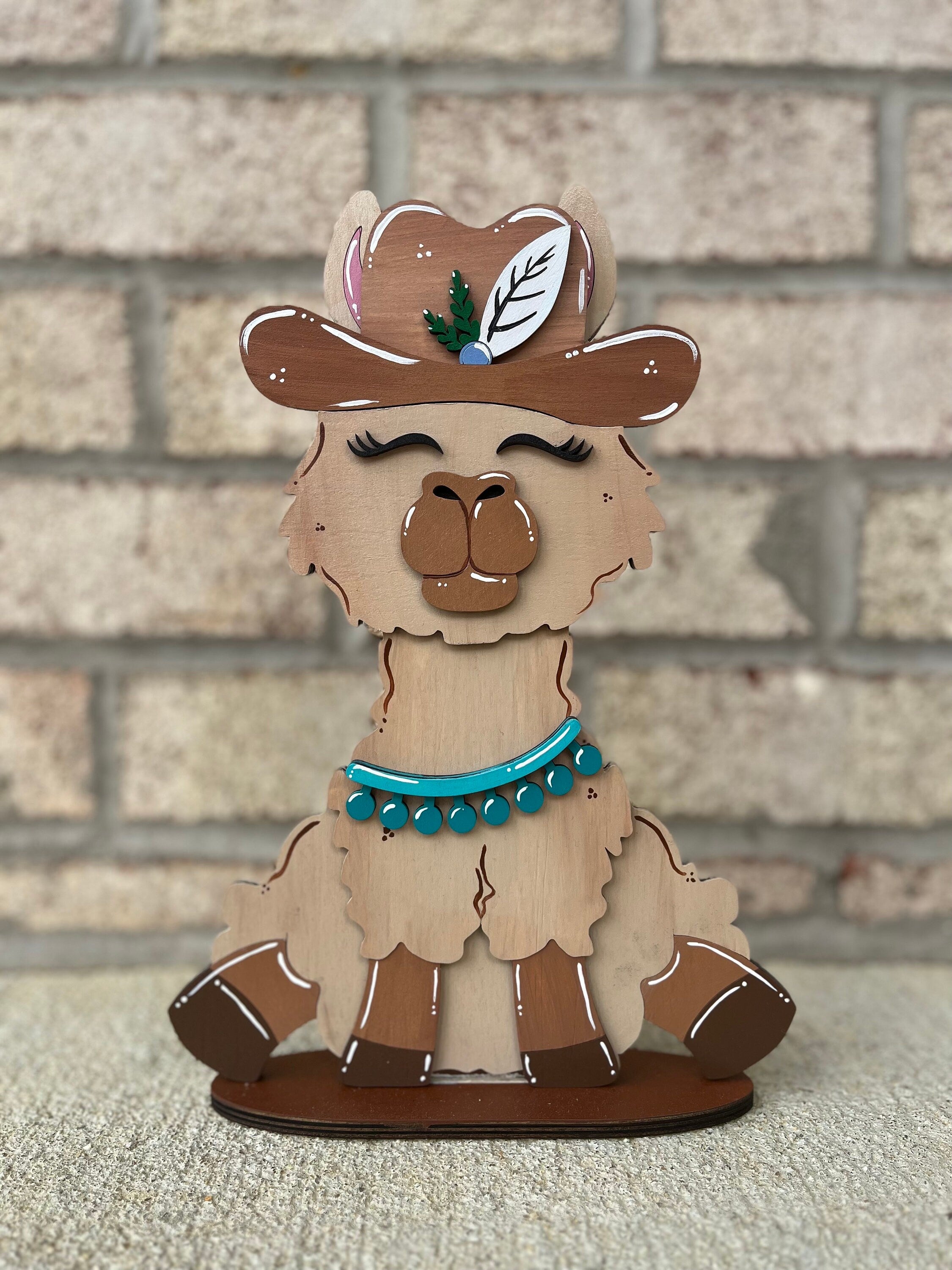 Llama Birthday Desk Buddy with Interchangeable Hat