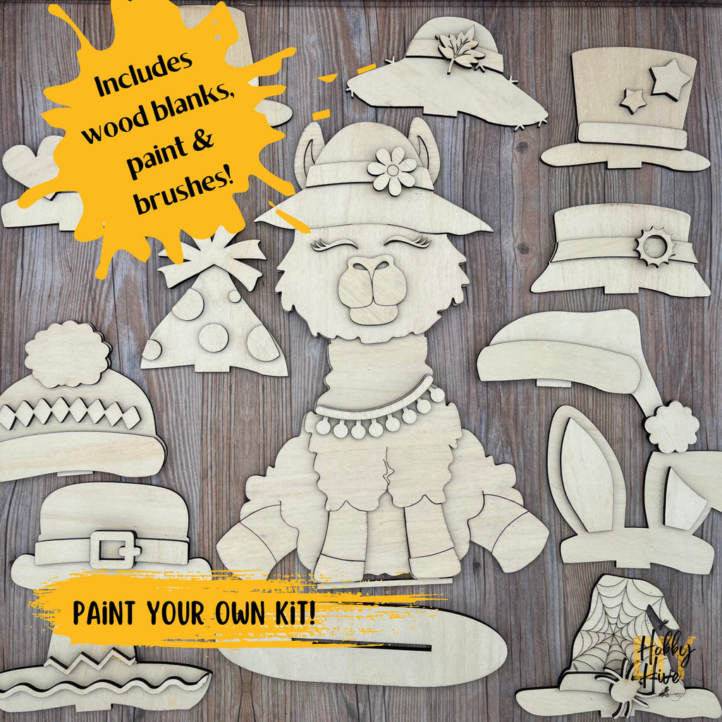 Paint Your Own Llama Interchangeable Sign