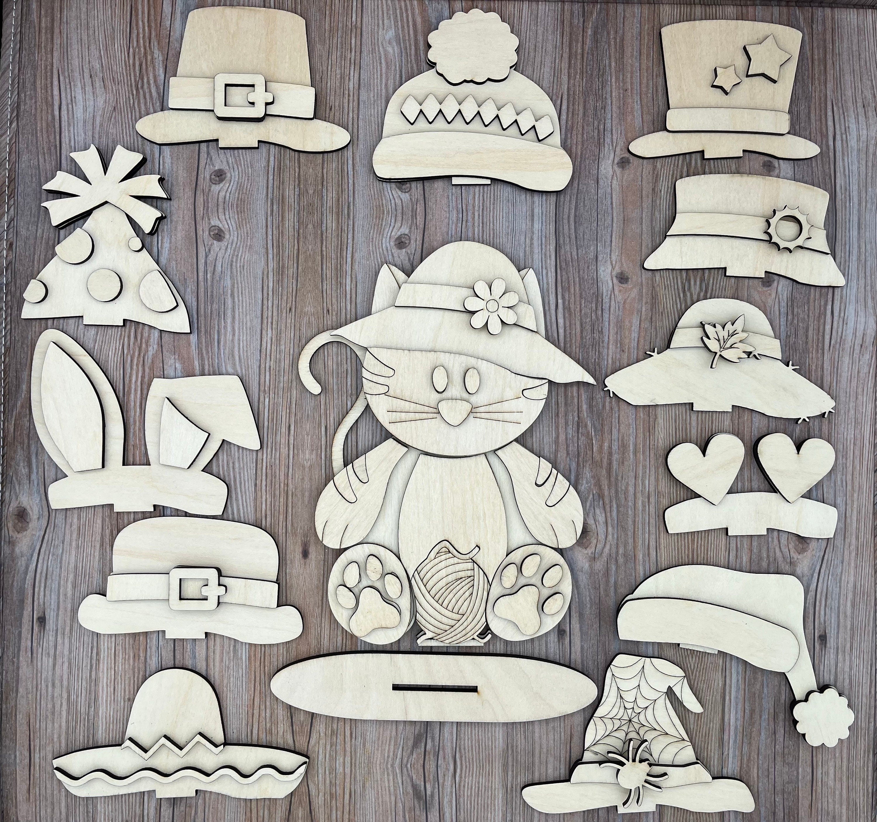 Paint Your Own, Cute Cat Interchangeable Desk Buddy