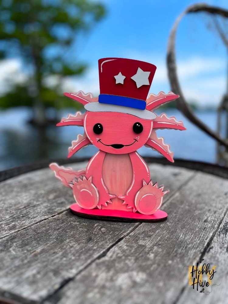Axolotl Desk Buddy with Interchangeable Hats