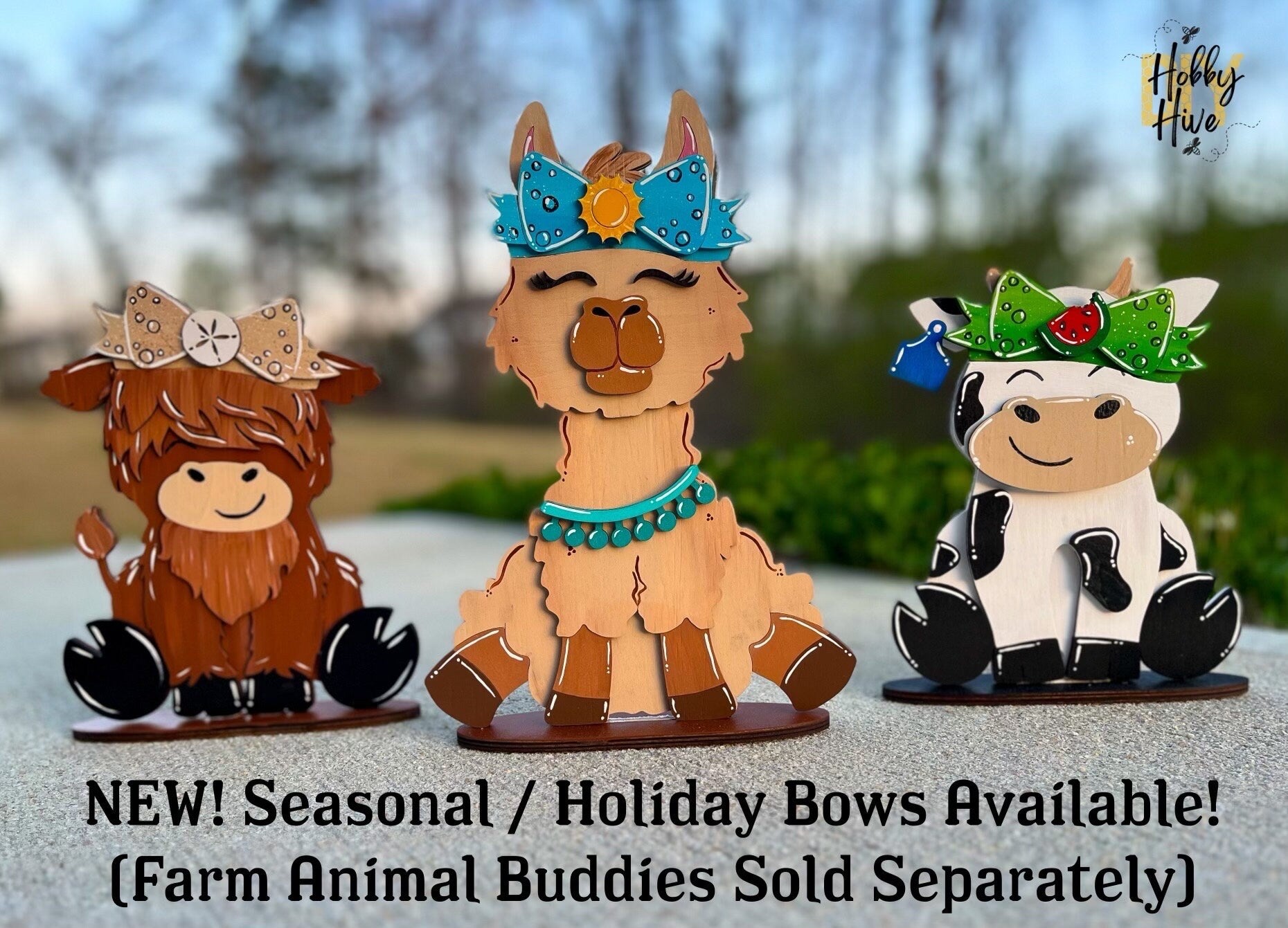 Bows for Farm Animal Shelf Sitters and Desk Buddies