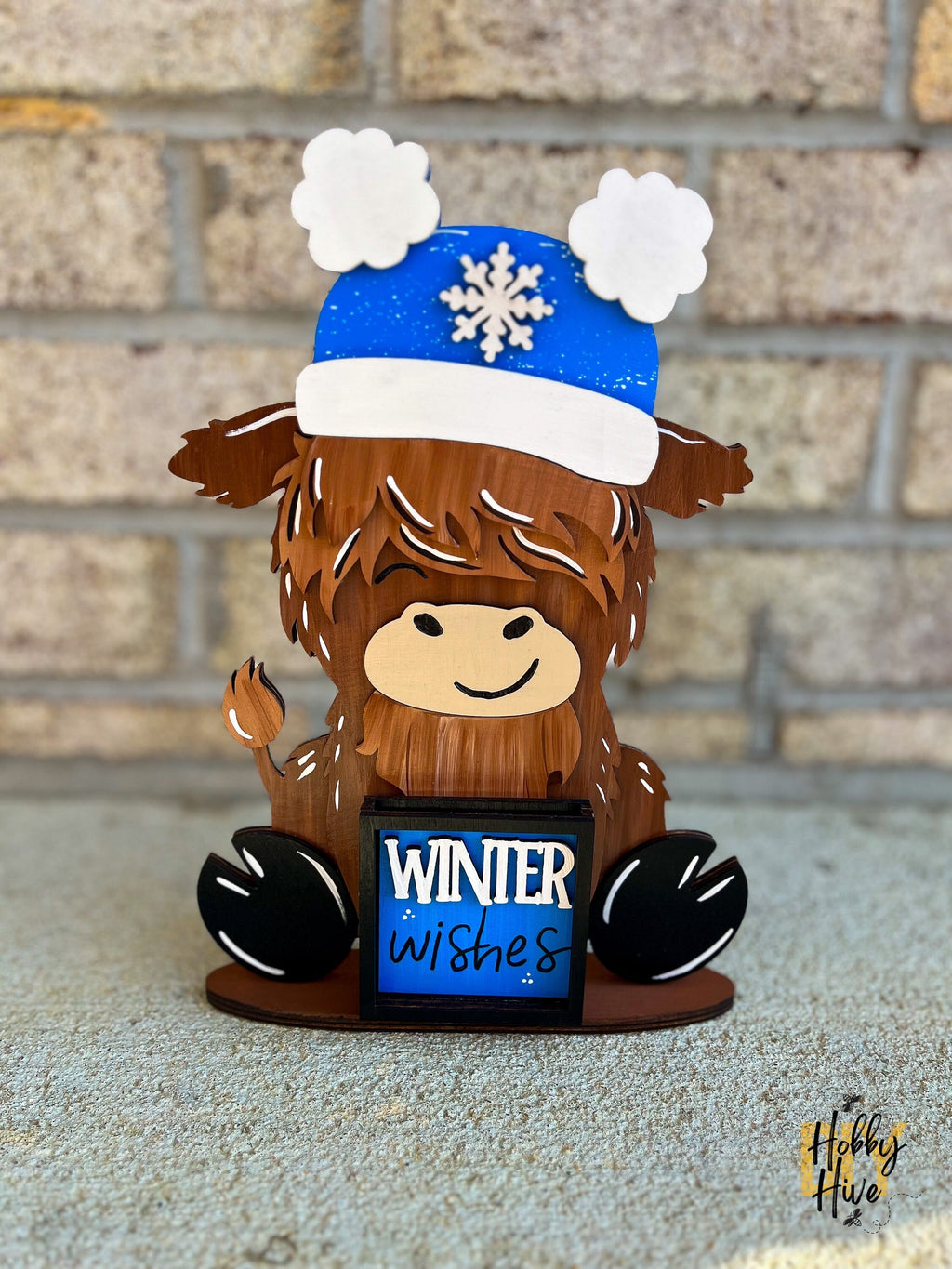 Hand Painted Highland Cow Desk Sign Bundle