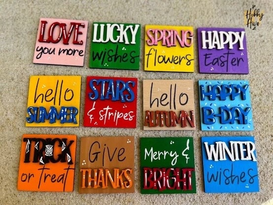 Mini Interchangeable Seasonal Sign Stand Stand Bundle