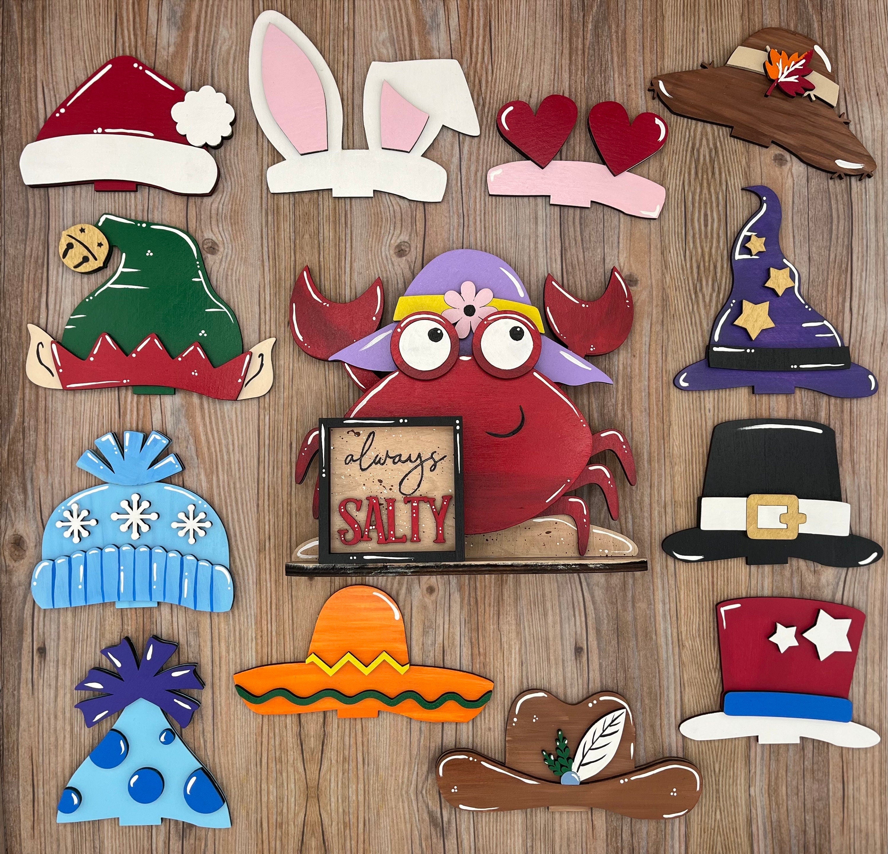 Crab Interchangeable Desk Buddy with Interchangeable Holiday Hats