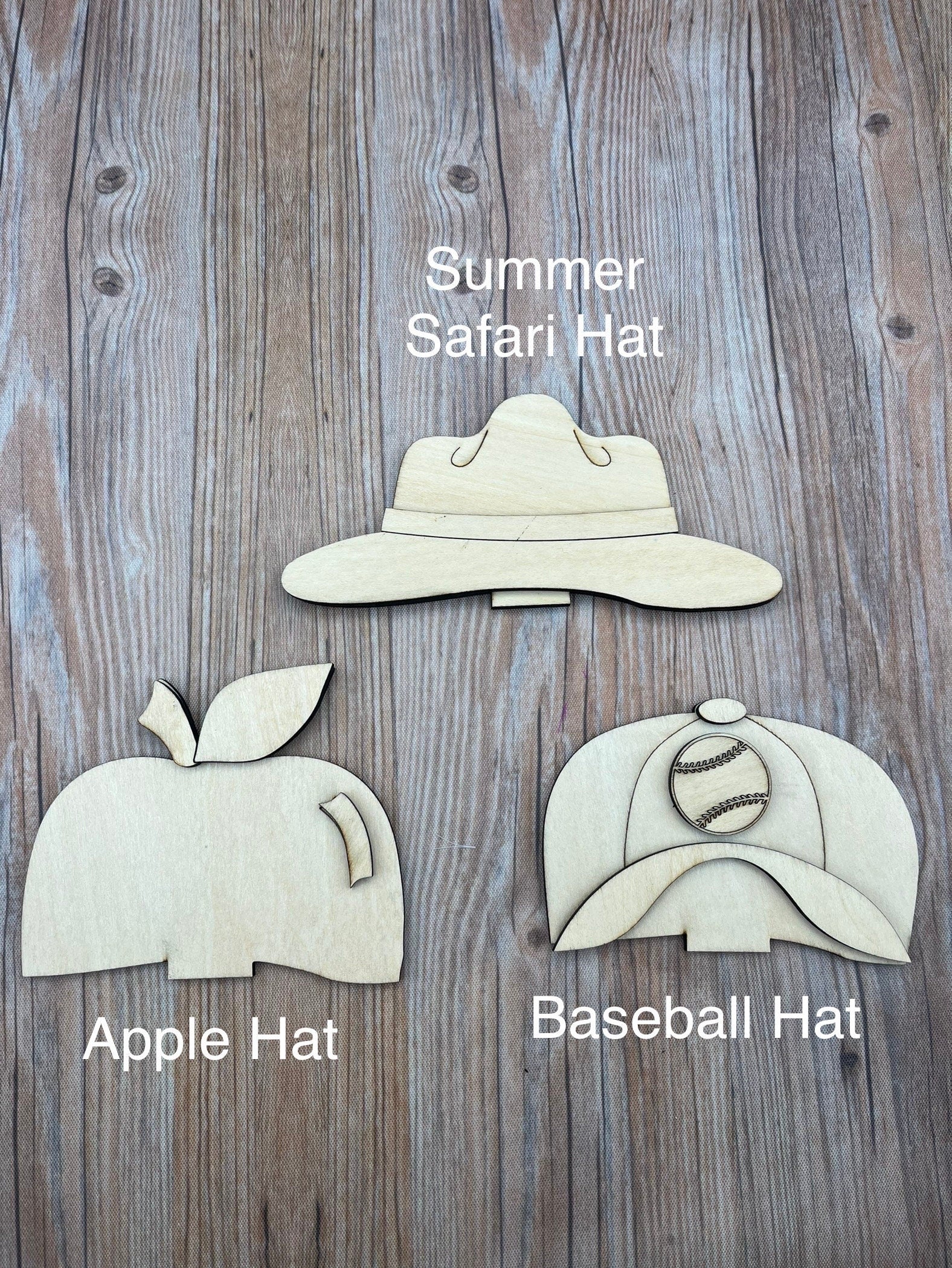 DIY Wood Blank and Paint Kit Farm Animal Hats Add ons (Hats Only)