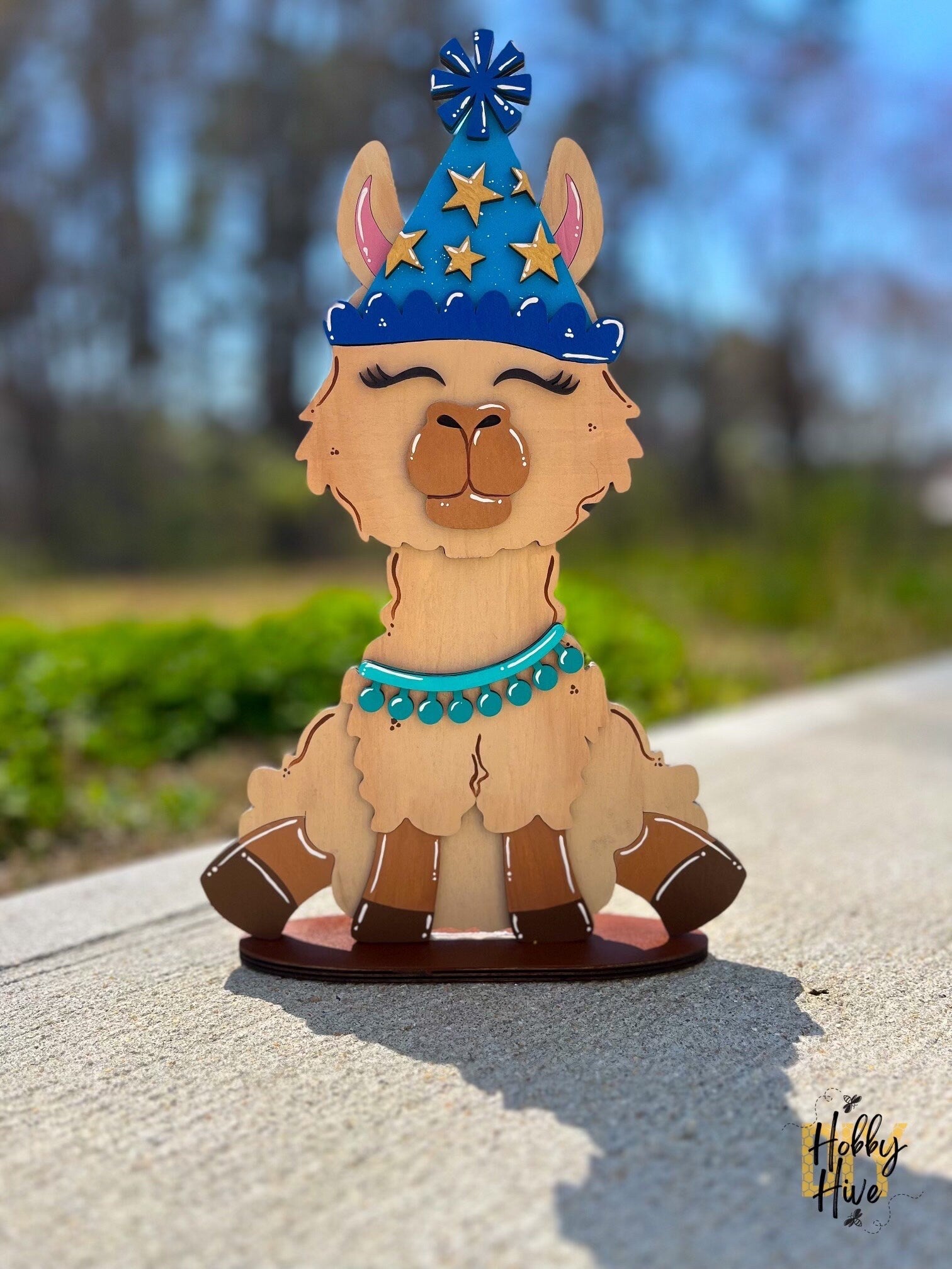 Festive Llama Shelf Table Desk Decor with Interchangeable Hats