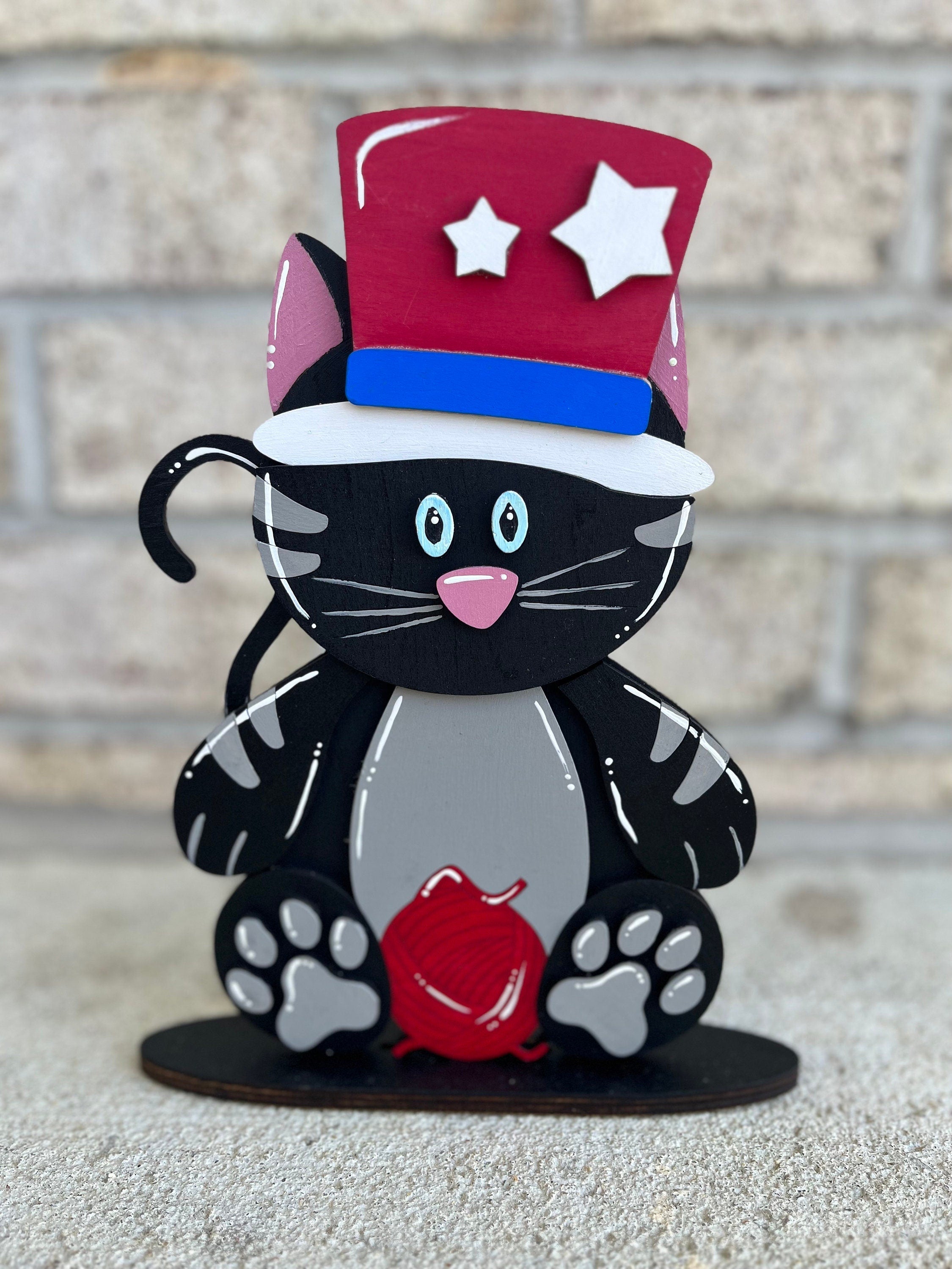 Cat Desk Buddy with Interchangeable Seasonal Hats