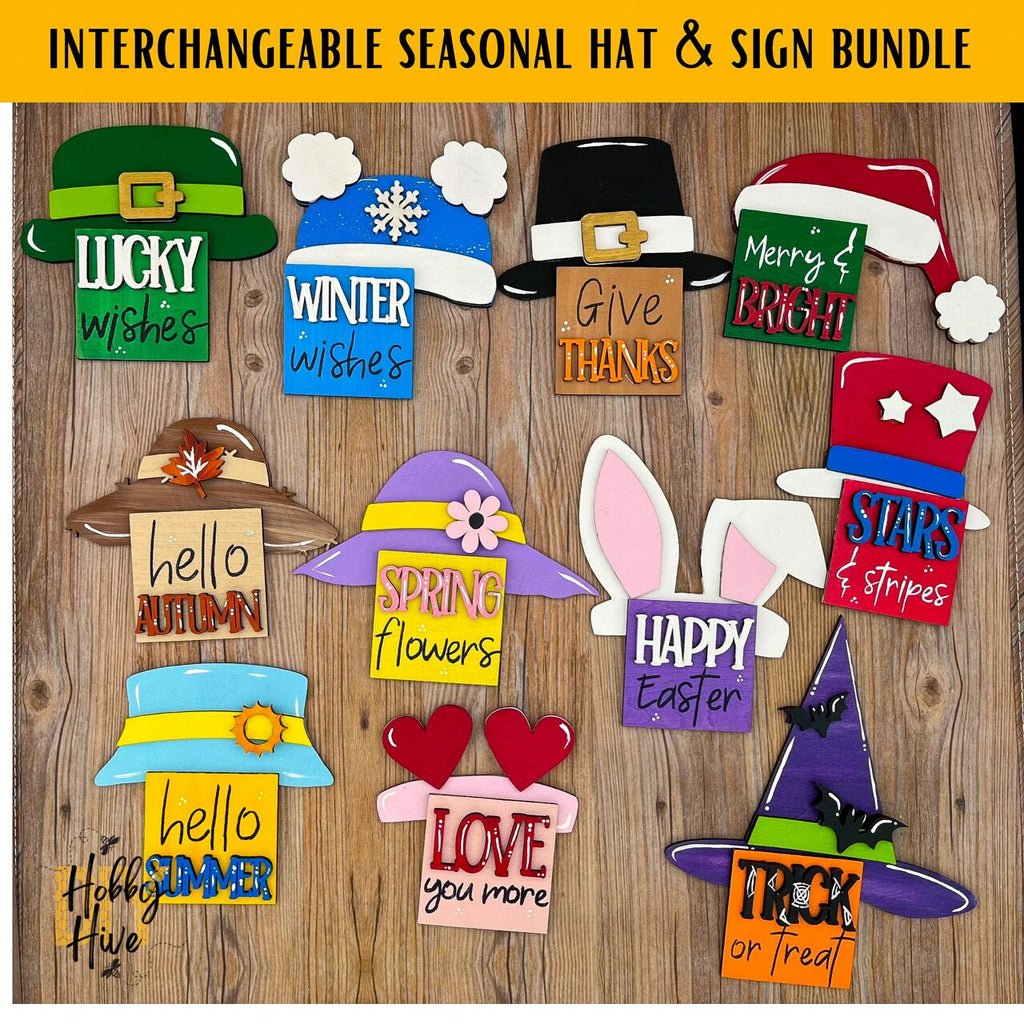 Hand Painted Highland Cow Desk Sign Bundle