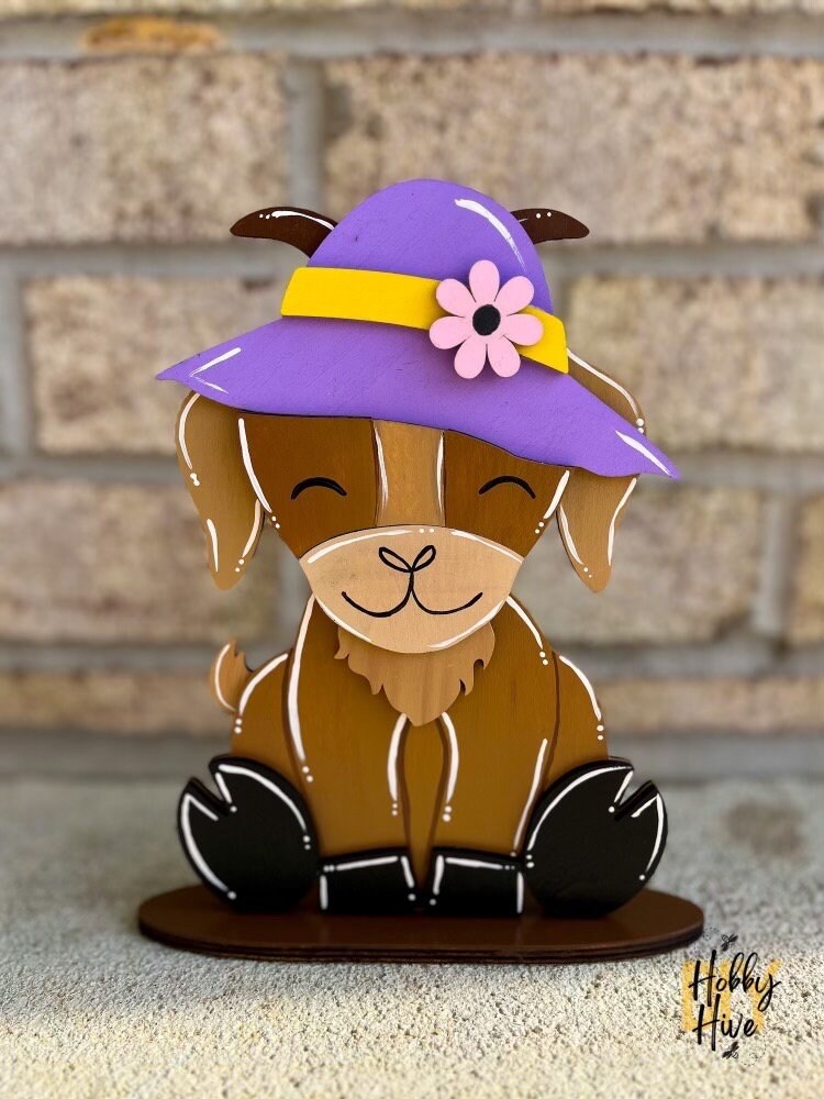 Cute Pygmy Goat Desk Pet with Interchangeable Festive Hats