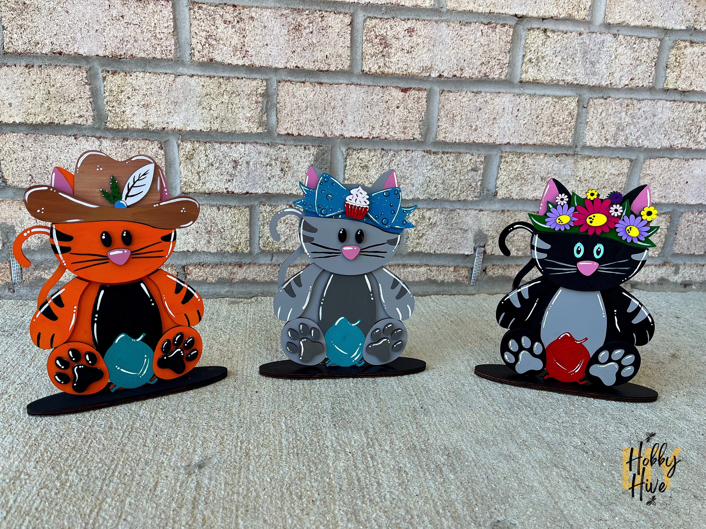 Cat Desk Buddy with Birthday Hat