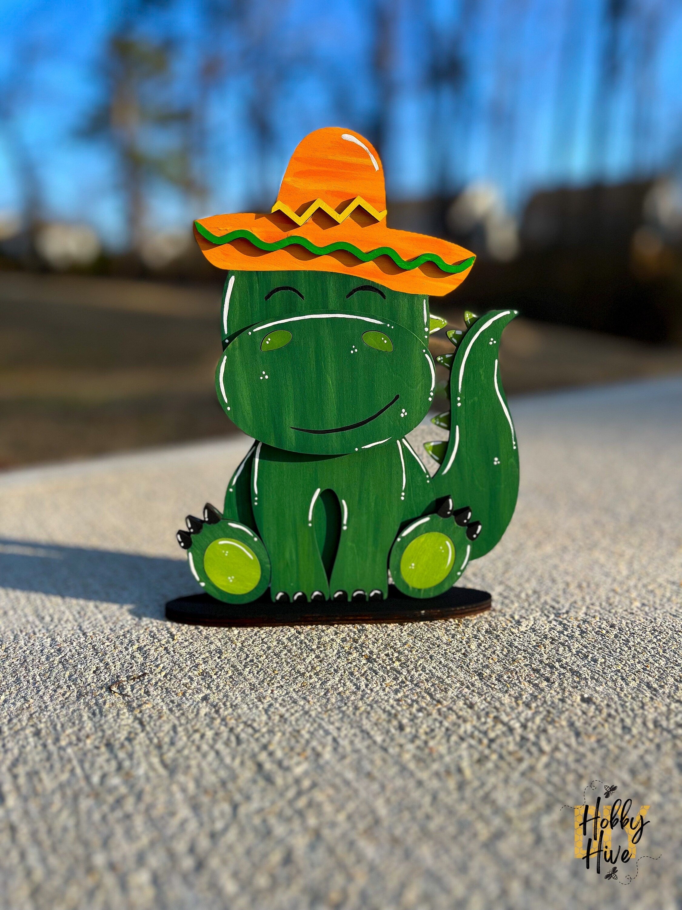 Dinosaur Interchangeable Seasonal Sign with Mix and Match Holiday Hats