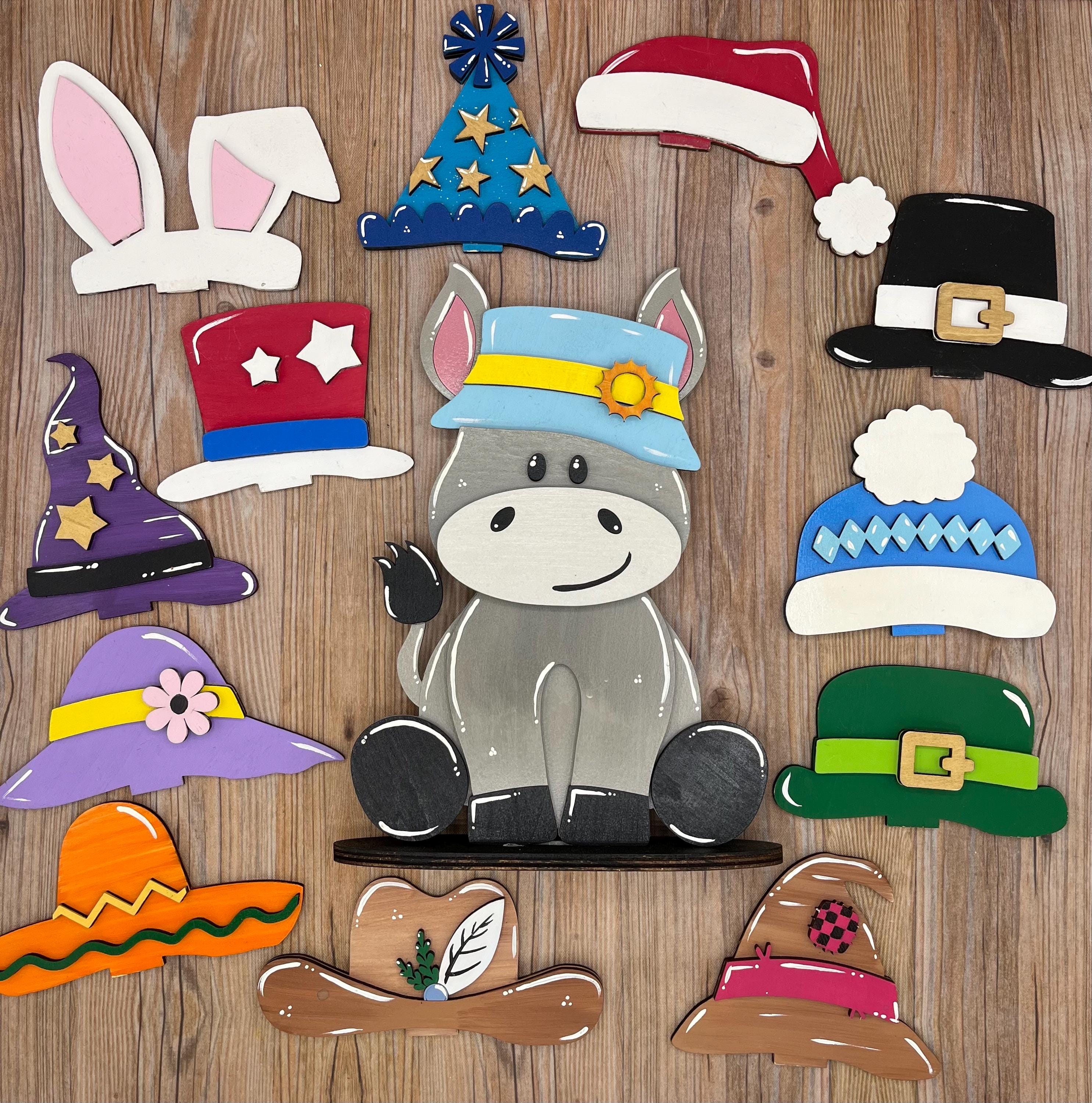 Donkey Desk Buddy with Seasonal Hats