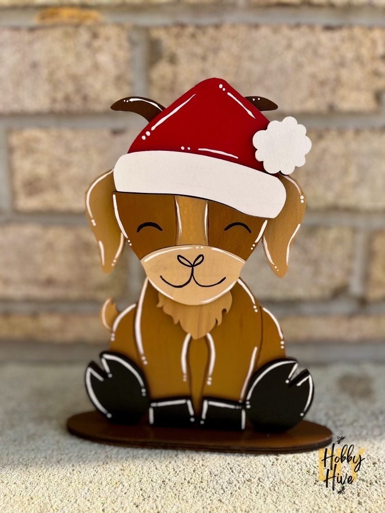 Cute Pygmy Goat Desk Pet with Interchangeable Festive Hats