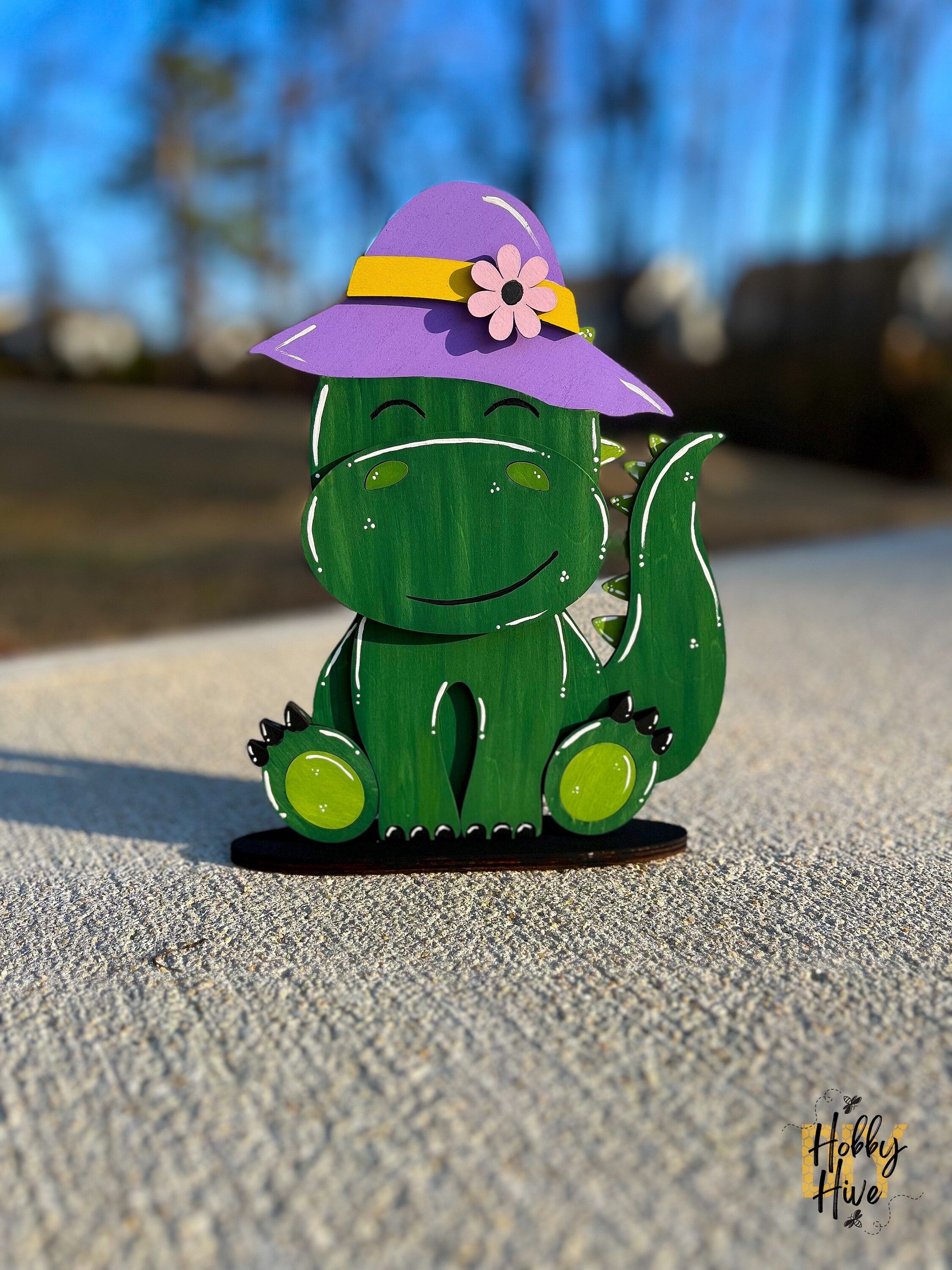 Dinosaur Interchangeable Seasonal Sign with Mix and Match Holiday Hats