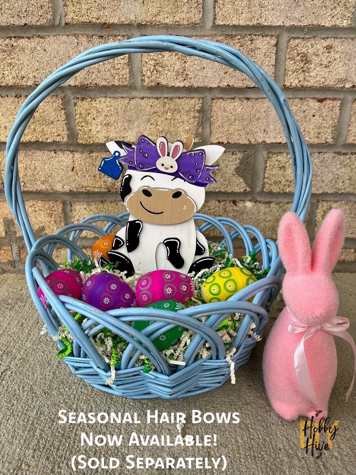 Dairy Cow Interchangeable Desk Buddy with 13 Seasonal and Holiday Hats