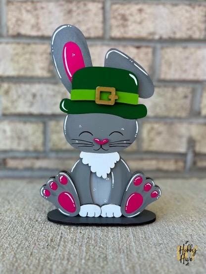 Bunny Desk Buddy with Interchangeable Seasonal Hats