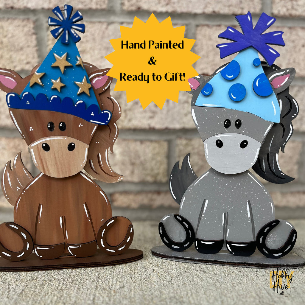Horse Desk Buddy with Birthday Hat