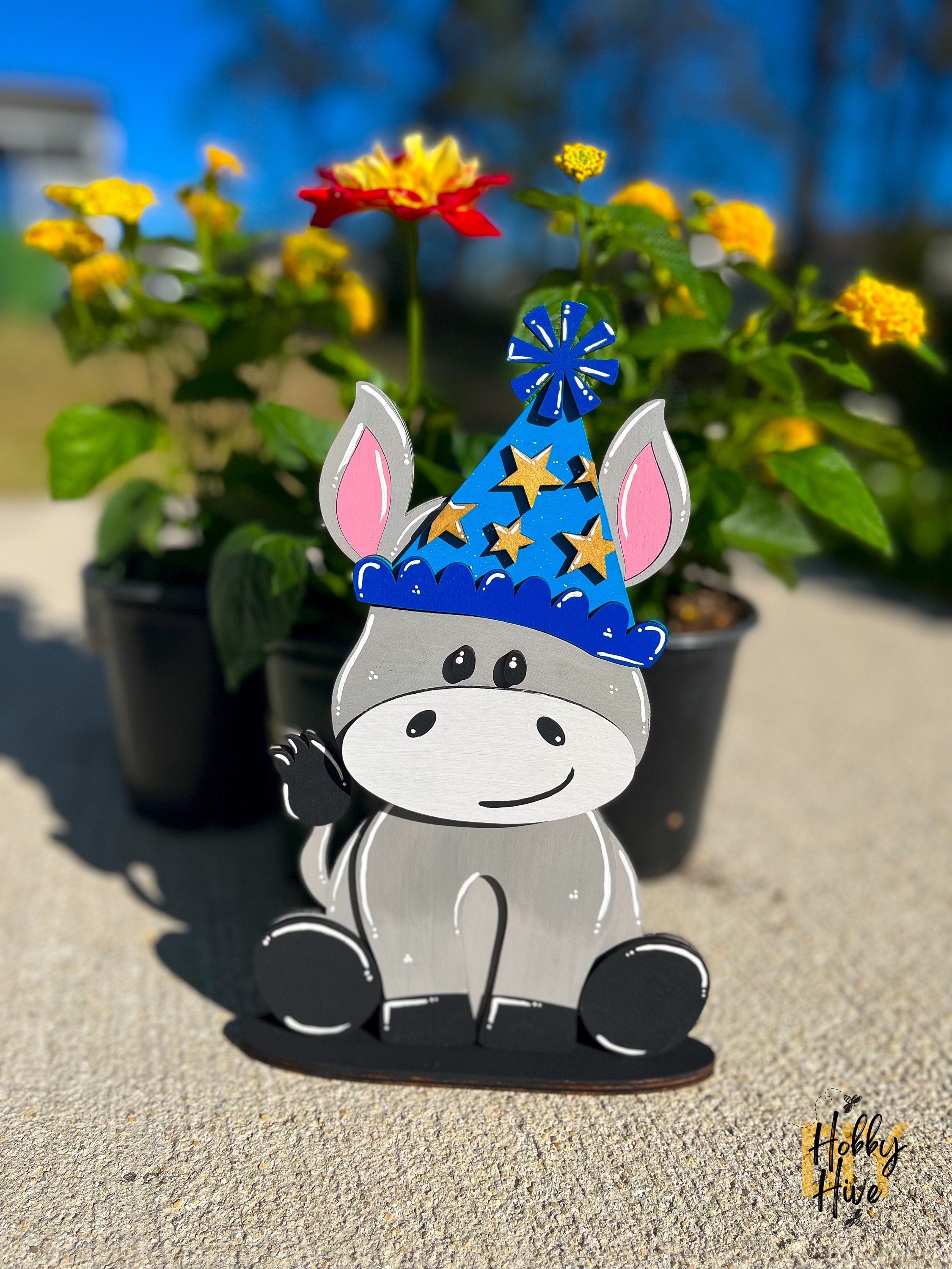 Donkey Desk Buddy with Seasonal Hats