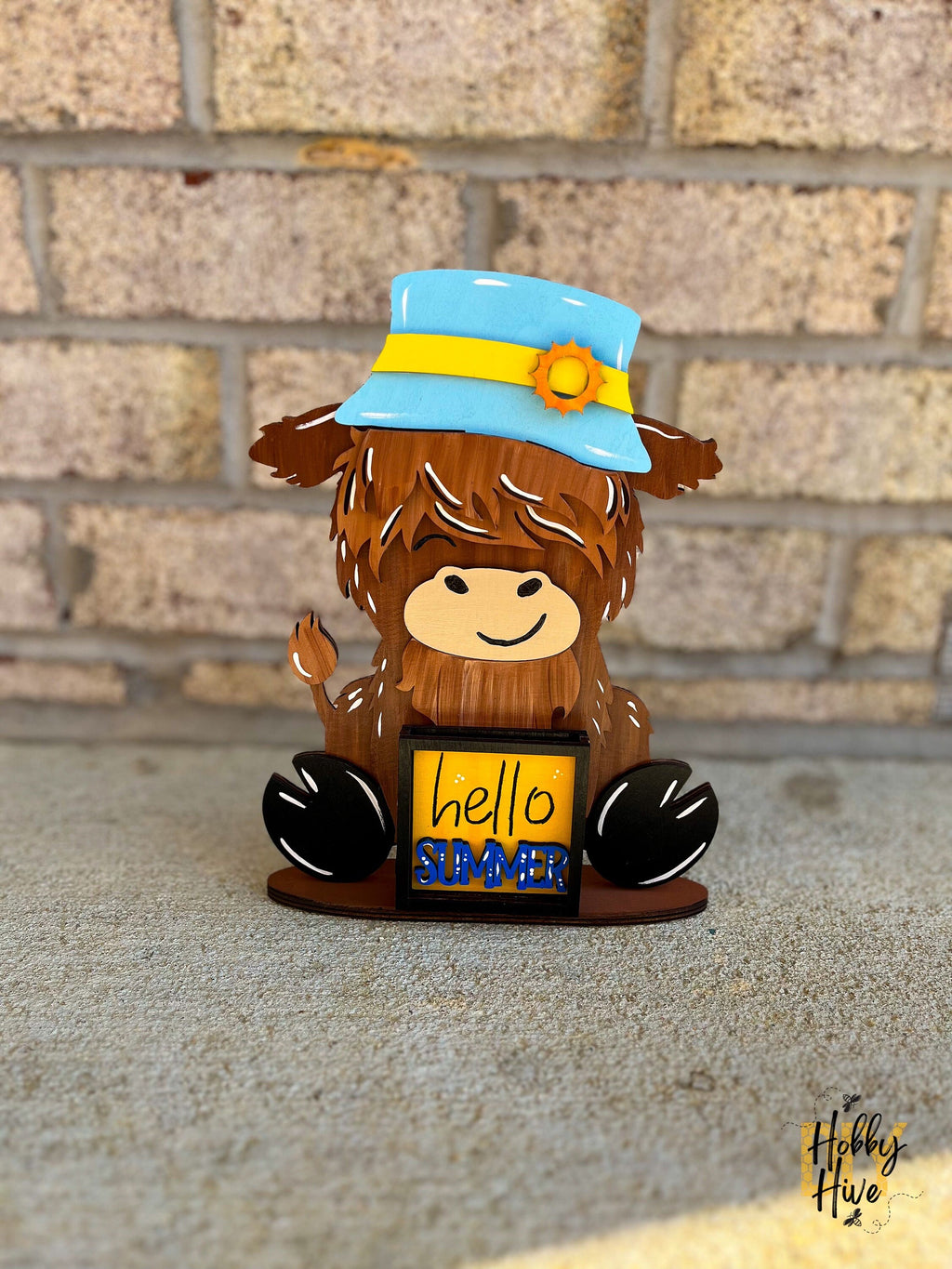 Hand Painted Highland Cow Desk Sign Bundle