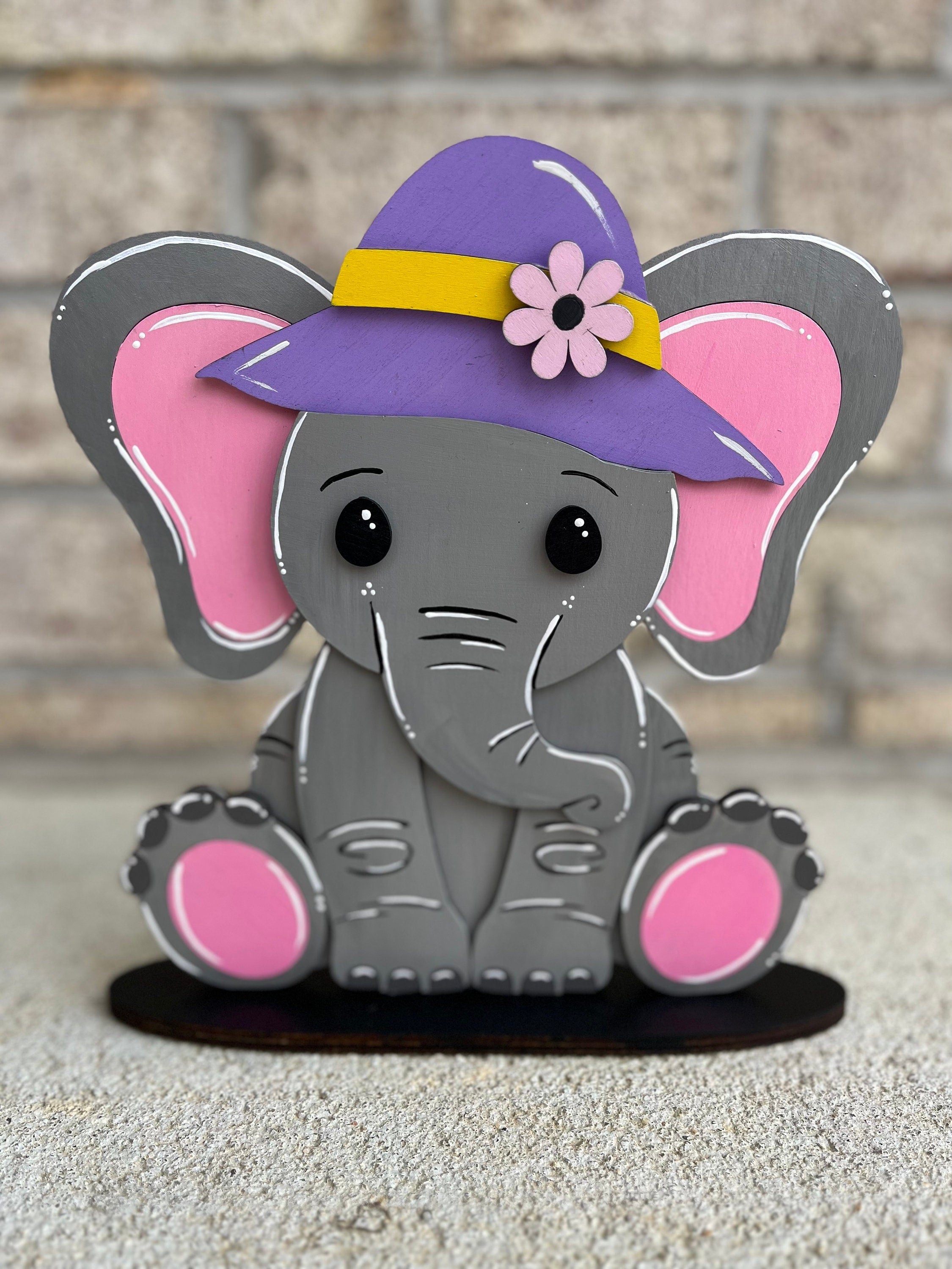 Cute Elephant Desk Buddy with Interchangeable Holiday Accessories