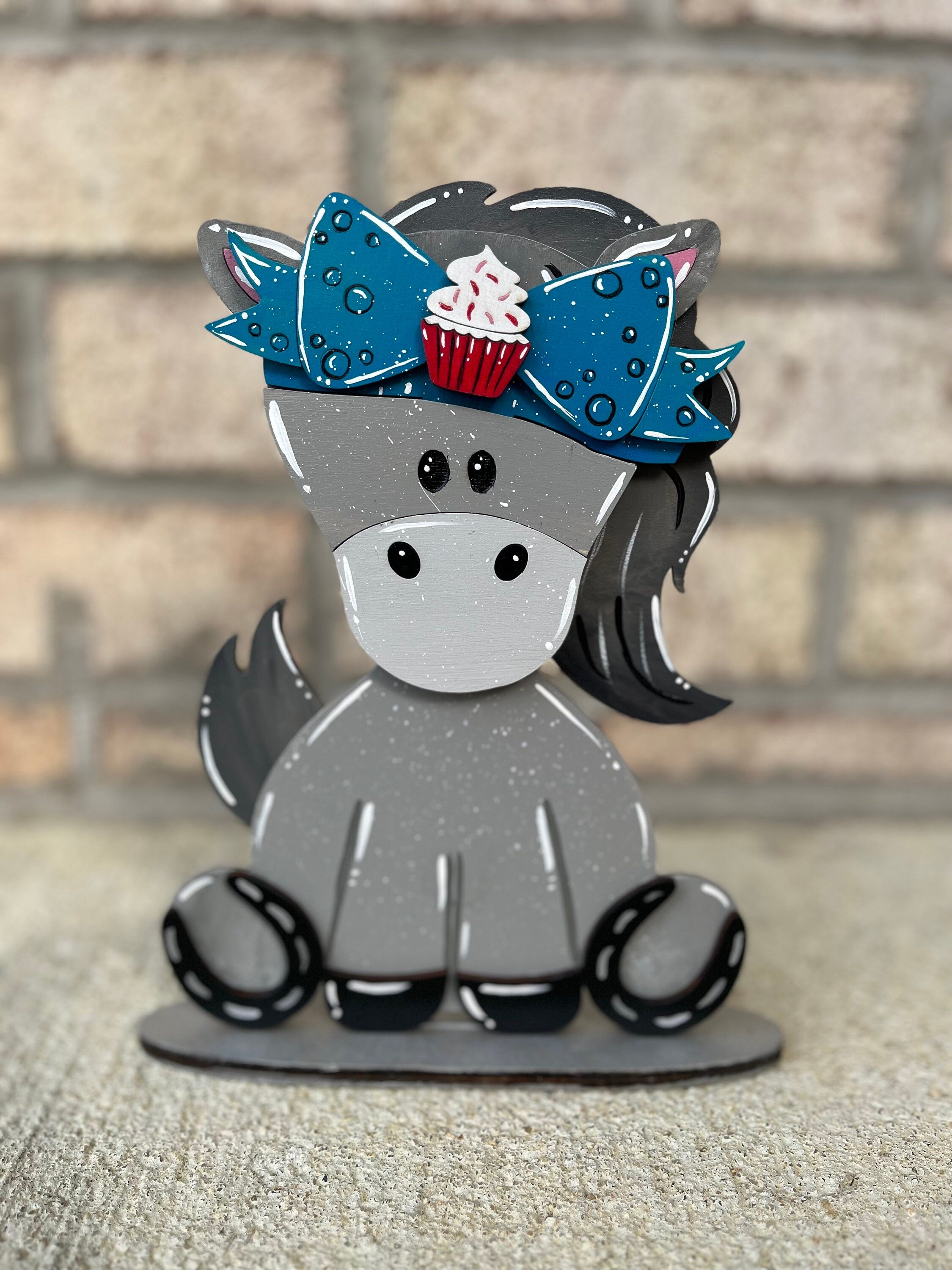 Horse Desk Buddy with Birthday Hat