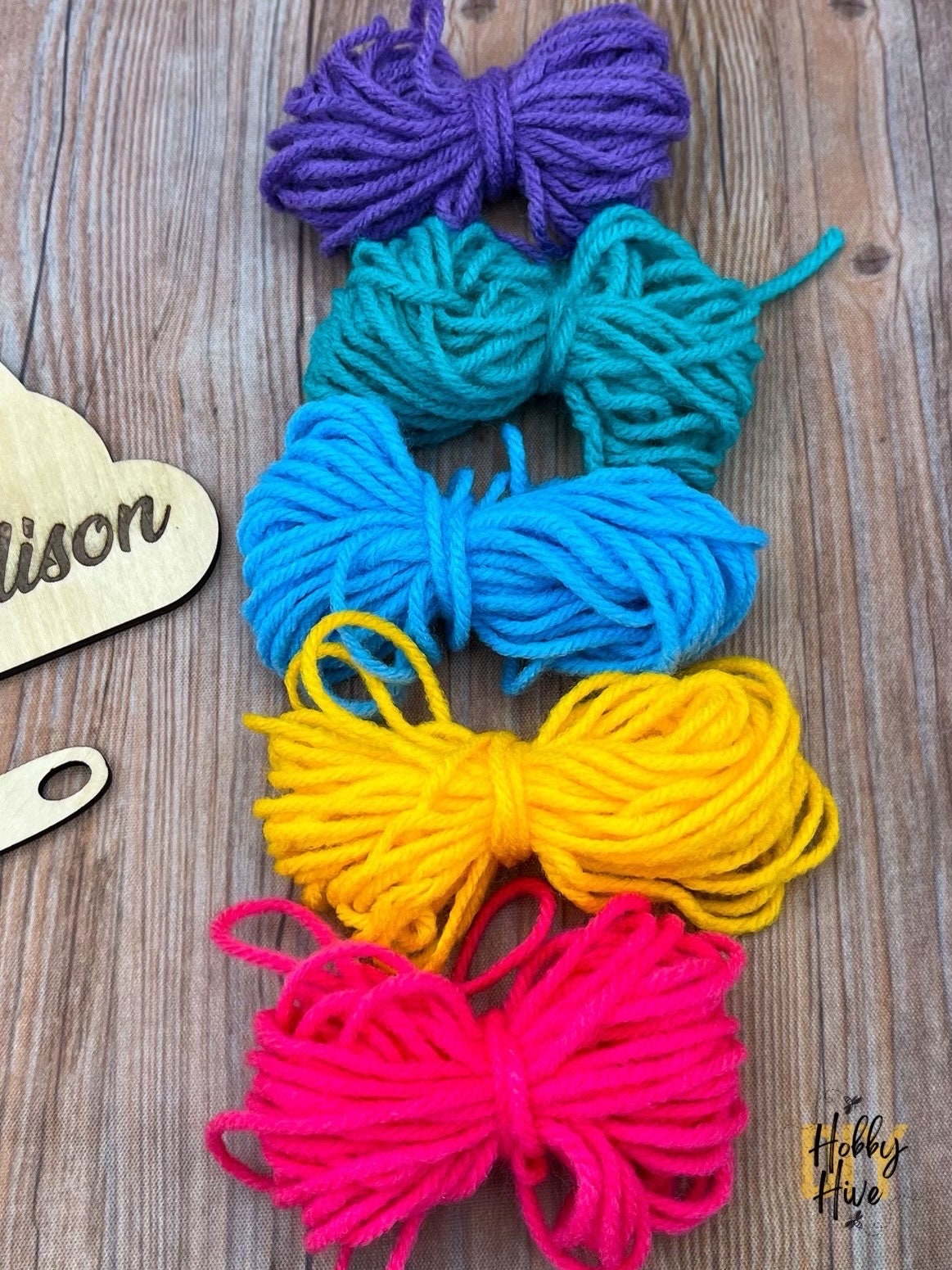 Personalized Rainbow Yarn Kit with Yarn and Needle Included