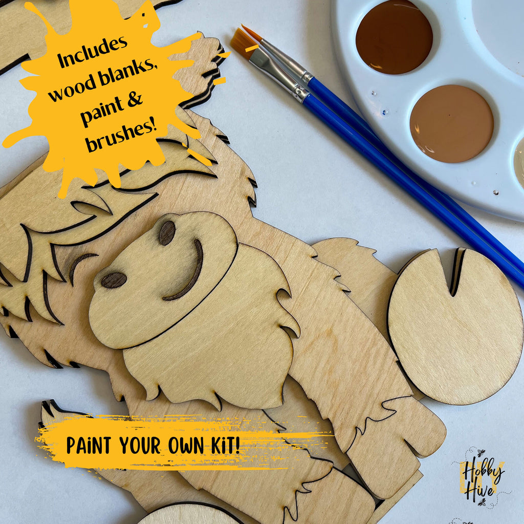 Paint your own Highland cow interchangeable sign