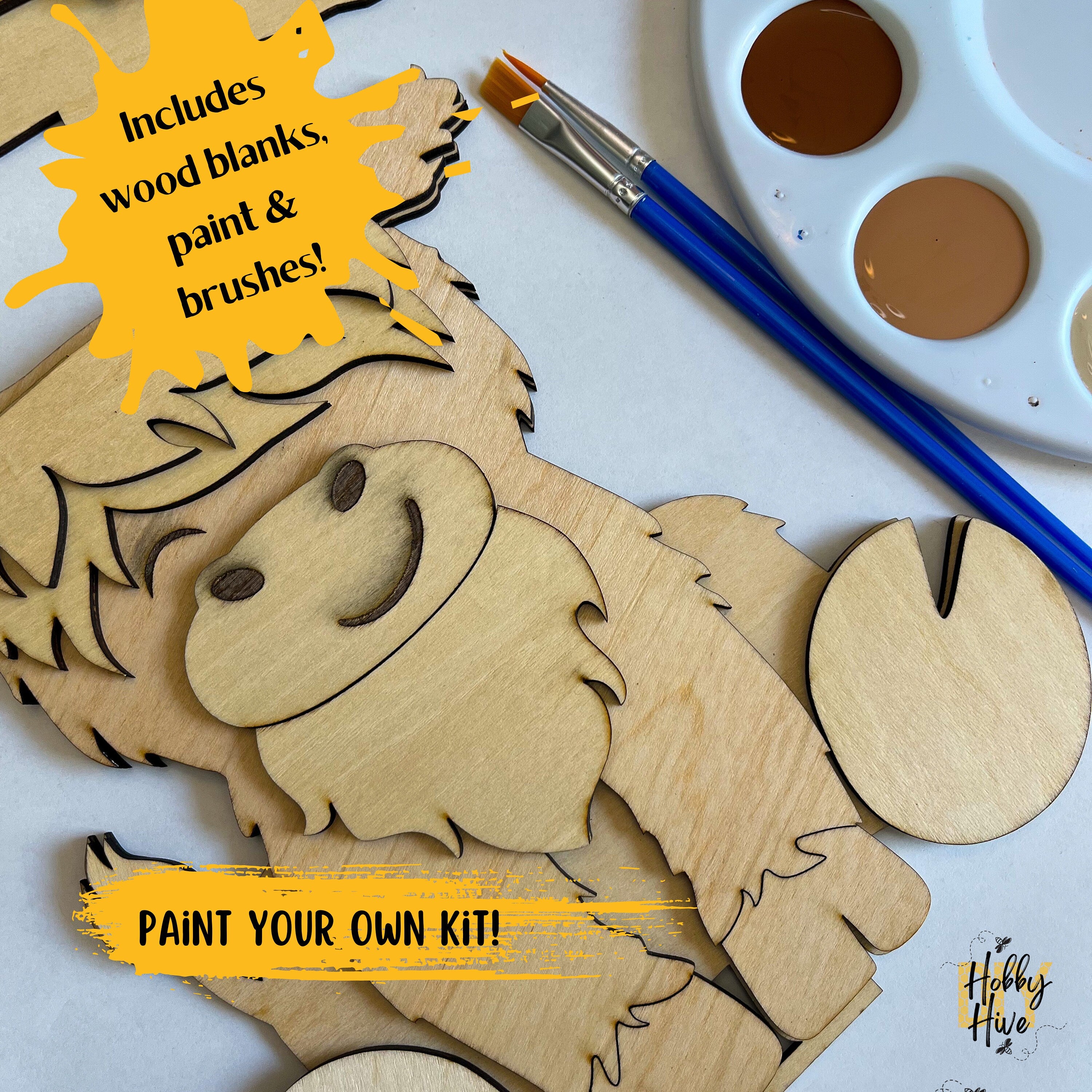 Paint your own Highland cow interchangeable sign