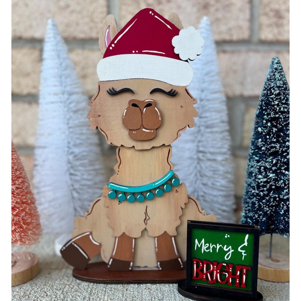Festive Llama Shelf Table Desk Decor with Interchangeable Hats