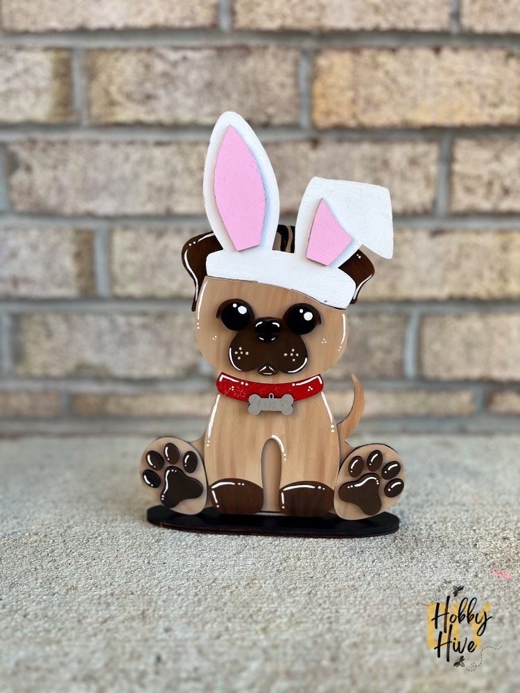 Pug Dog Desk Buddy with Seasonal and Holiday Hats