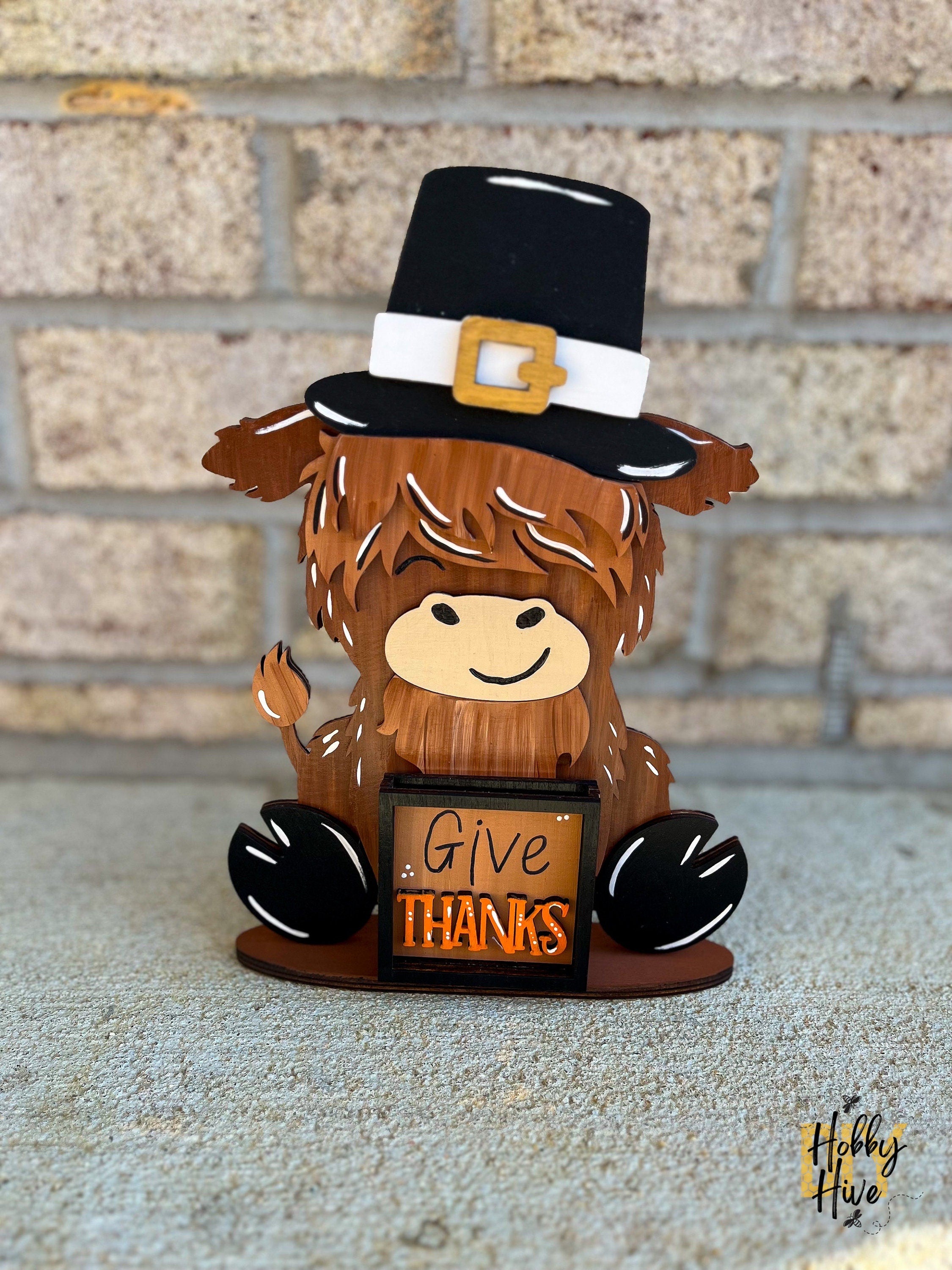 Hand Painted Highland Cow Desk Sign Bundle