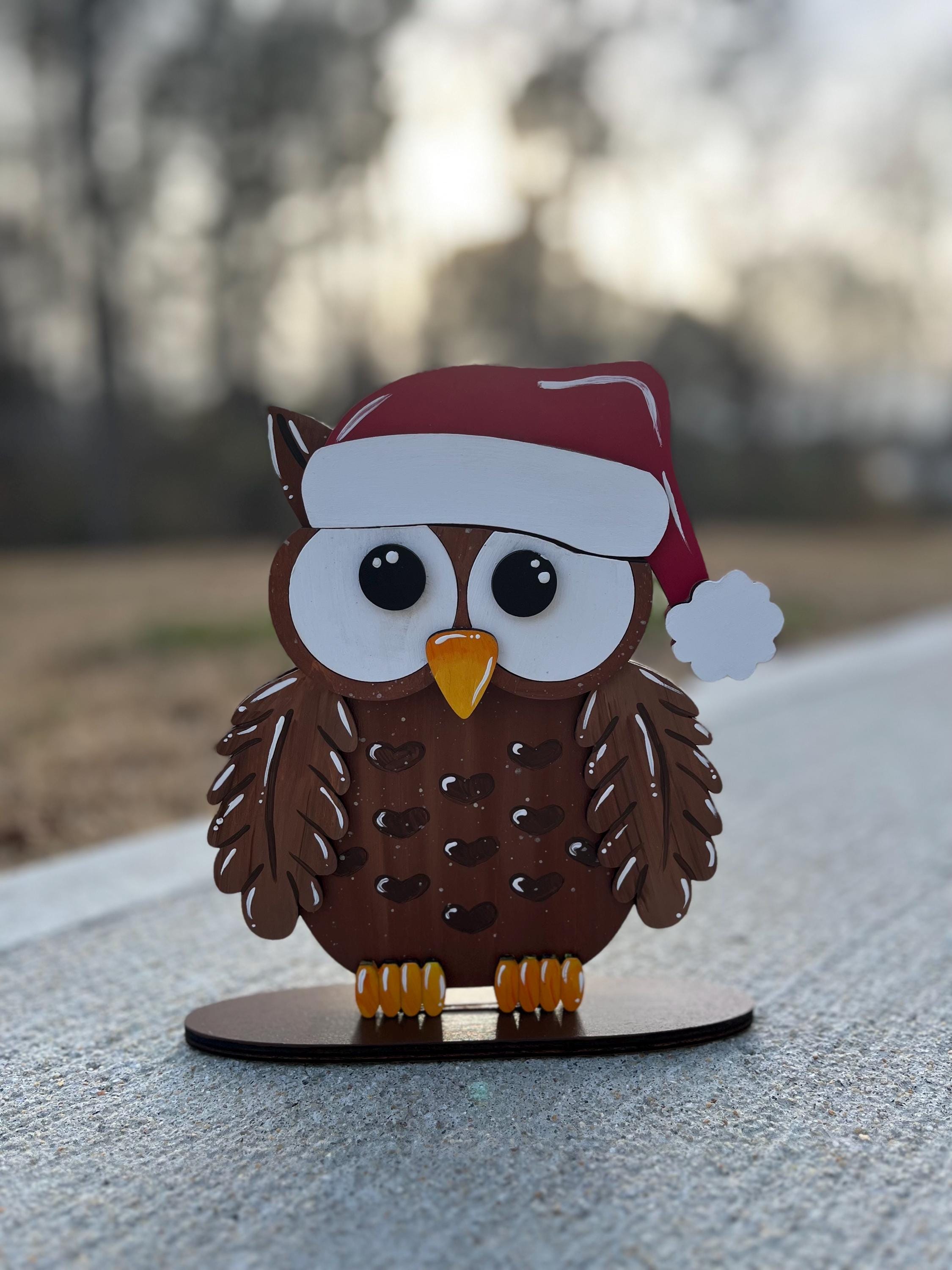 Barn Owl Interchangeable Sign with Holiday Hats