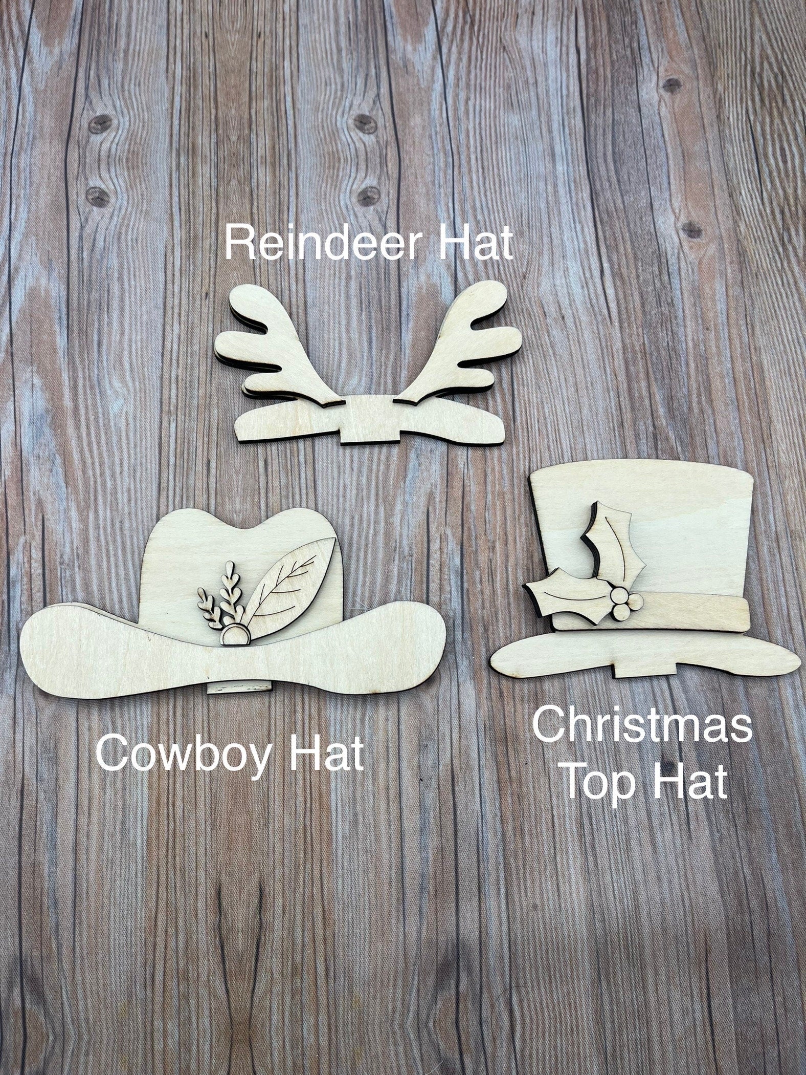 DIY Wood Blank and Paint Kit Farm Animal Hats Add ons (Hats Only)