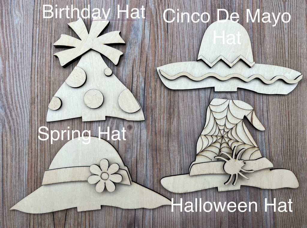 DIY Wood and Paint Animal Shelf Sitter Hat Add ons (Hats Only)