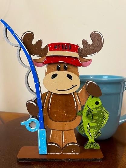 Fathers Day Gift Fishing Moose Desk Buddy