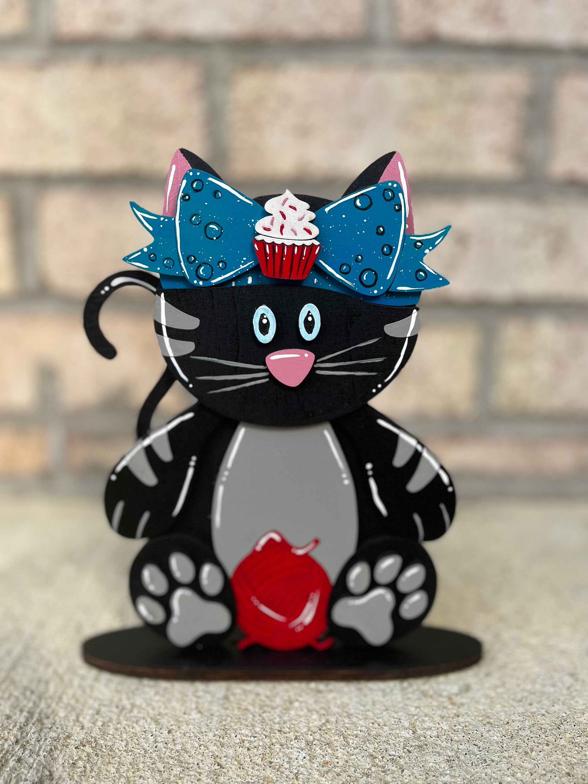 Cat Desk Buddy with Birthday Hat