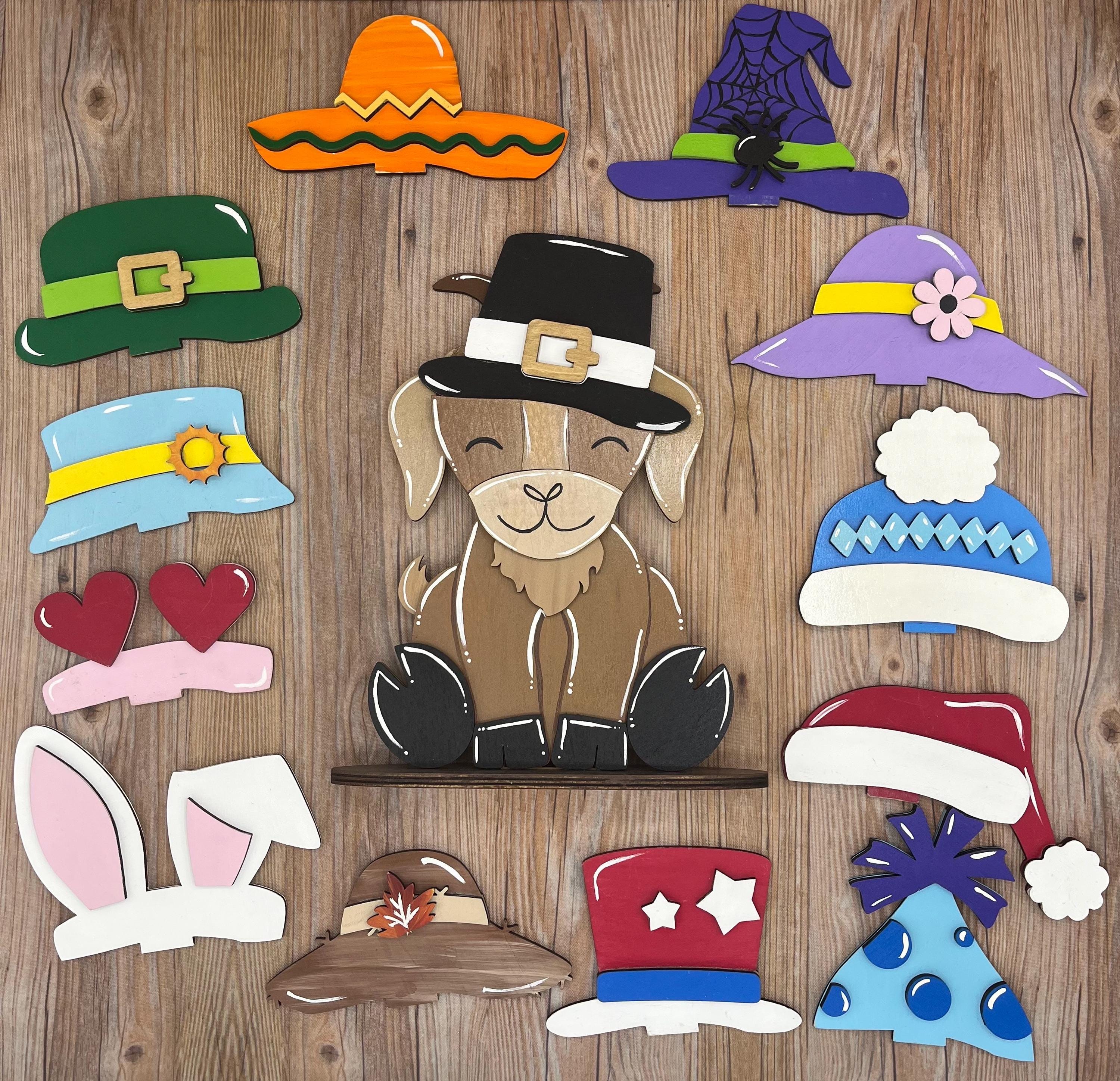 Cute Pygmy Goat Desk Pet with Interchangeable Festive Hats