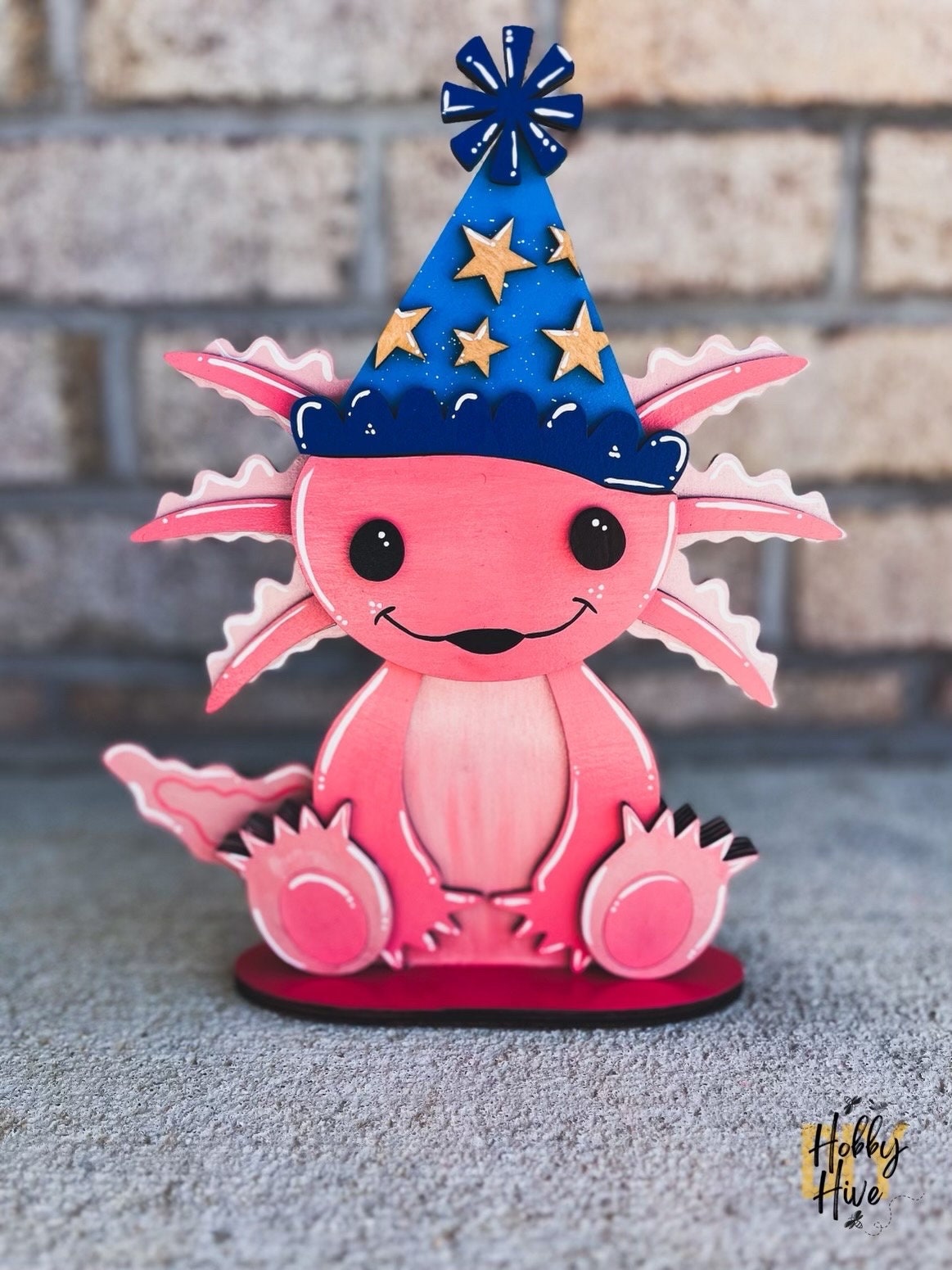 Axolotl Desk Buddy with Interchangeable Hats