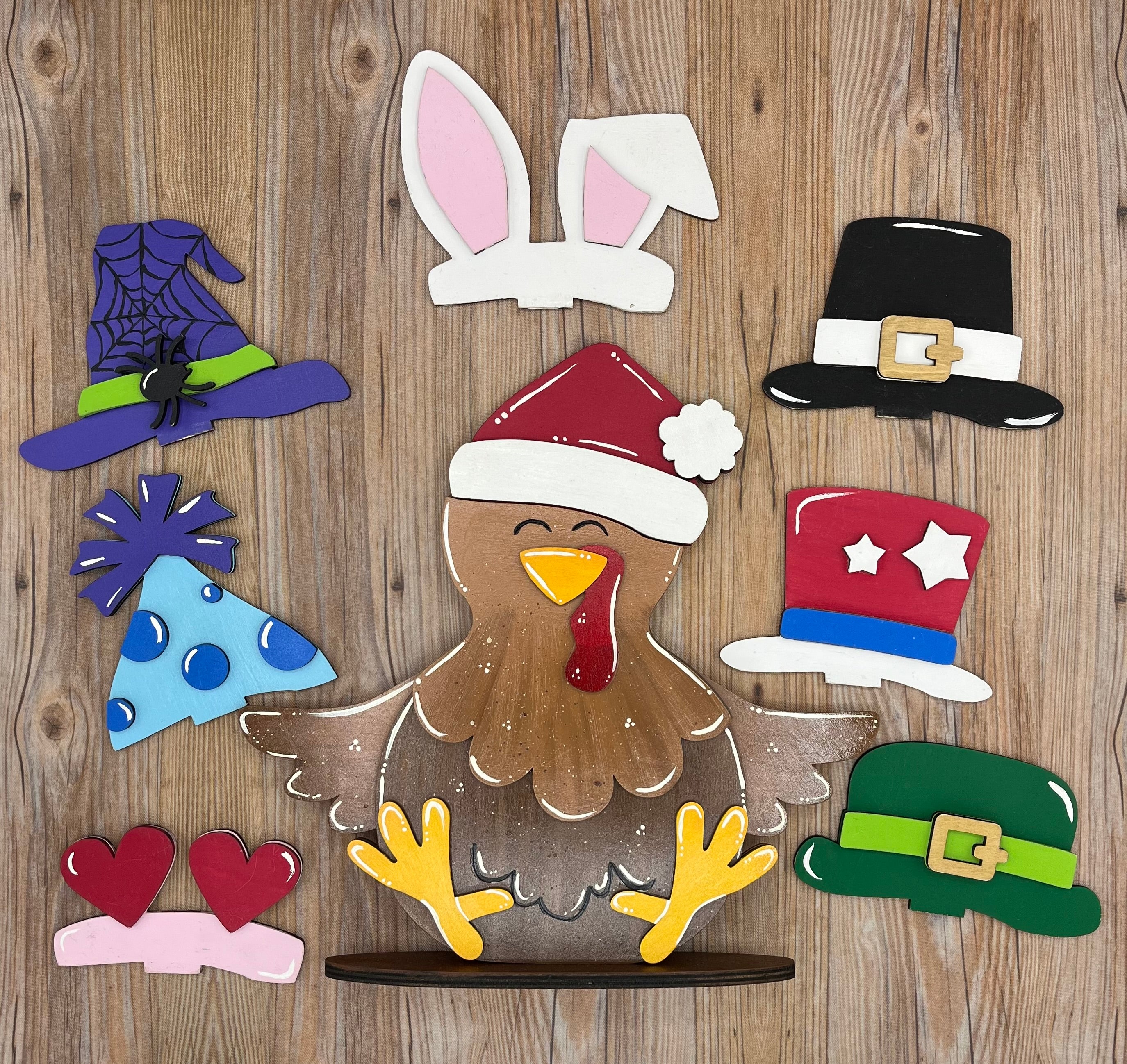 Festive Chicken Desk Buddy (8 Hats)