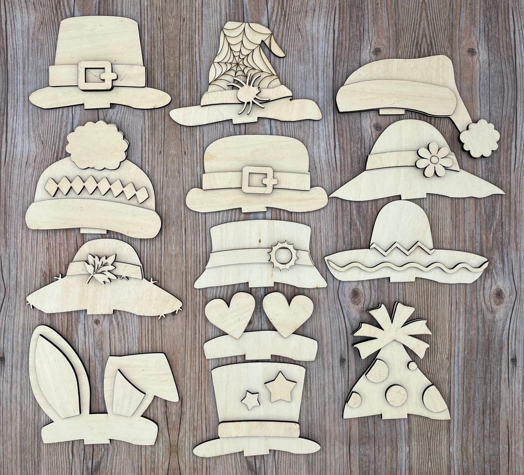 DIY Wood and Paint Animal Shelf Sitter Hat Add ons (Hats Only)
