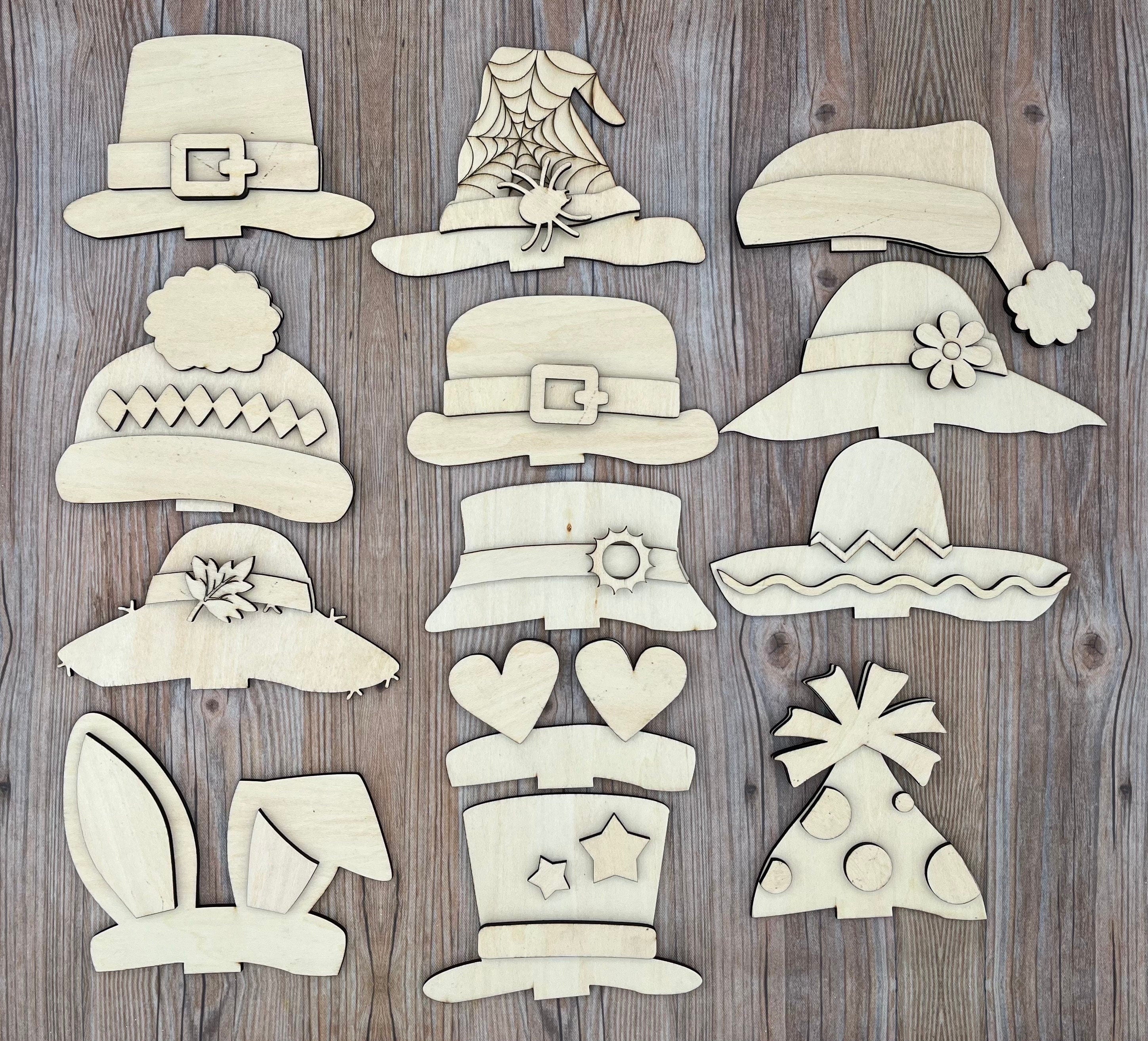 DIY Wood and Paint Animal Shelf Sitter Hat Add ons (Hats Only)